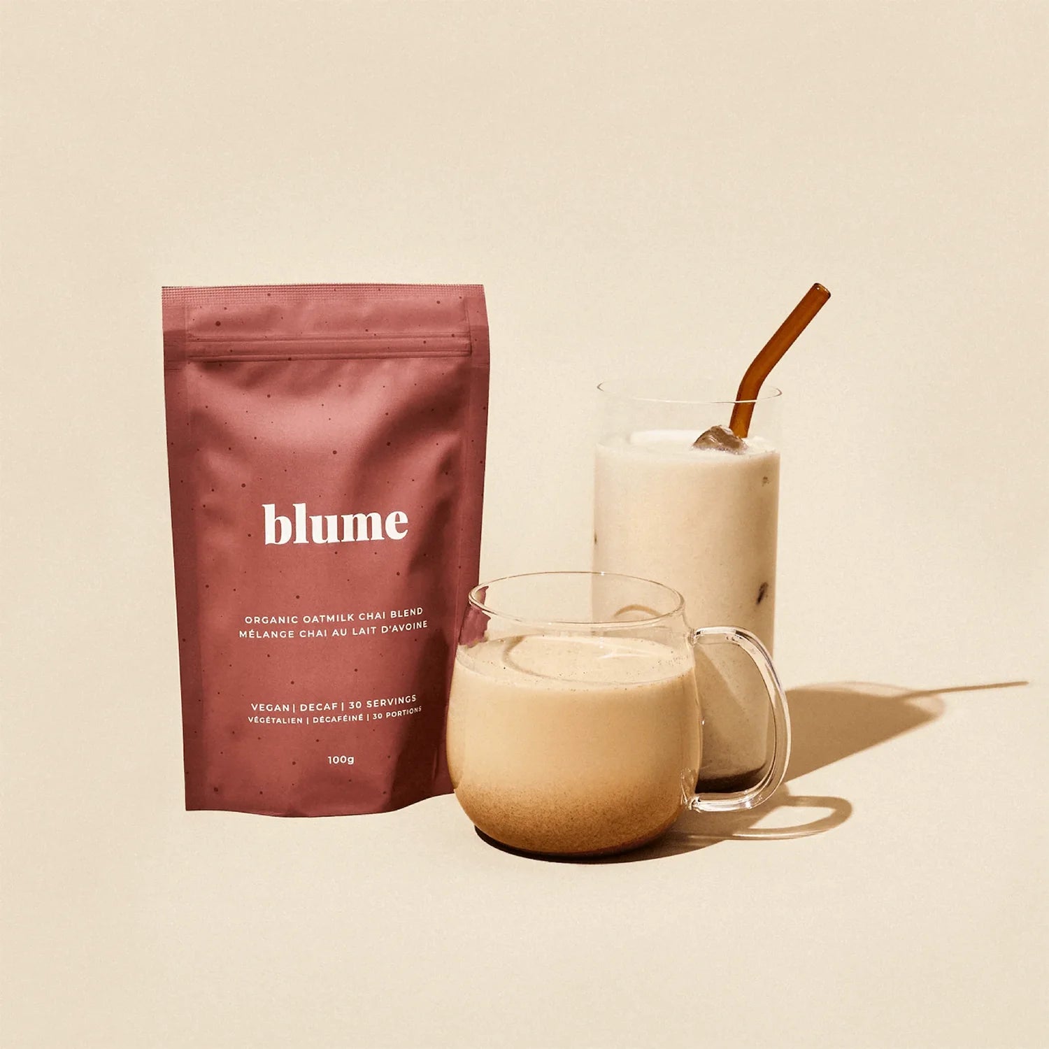 Blume Oat Milk Chai Superfood Latte Mix Powder - 100g | Vegan, Dairy-Free, Gluten-Free | Perfect for Morning Energy & Cozy Evenings at Home