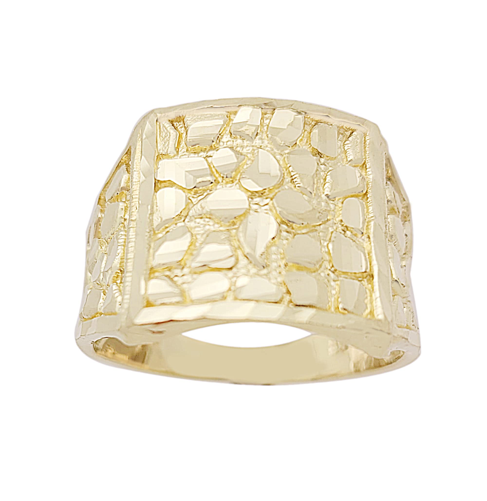 10K Solid Gold Nugget Ring for Men - Durable & Stylish Men's Jewelry - Perfect for Casual Wear, Gifts & Special Occasions