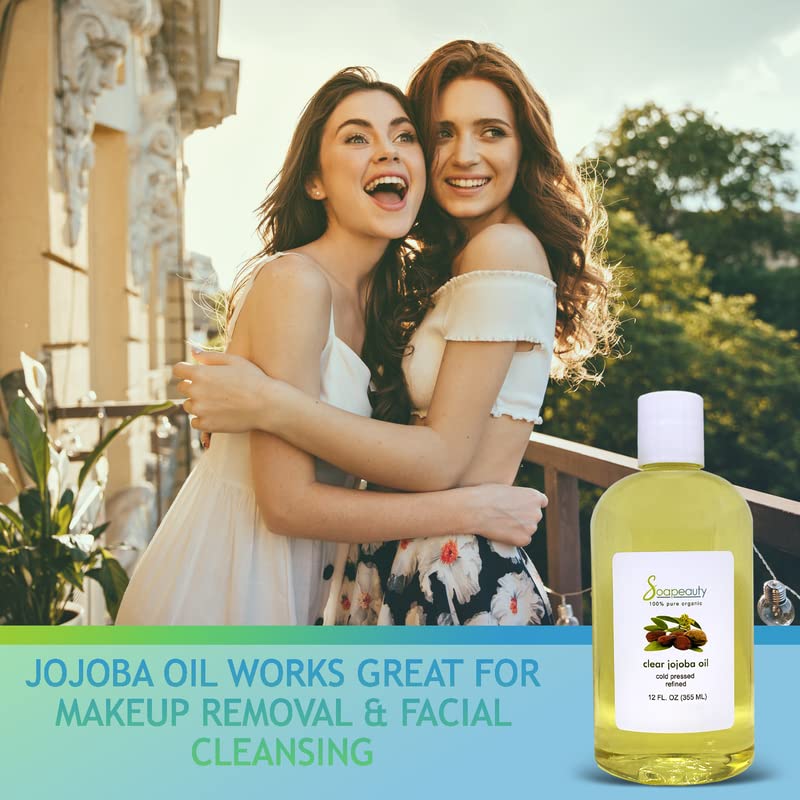 Pure & Natural Soapeauty Clear Jojoba Oil - 100% Cold Pressed, Hexane Free, Refined Moisturizing Oil for Skin, Face, Hair & Nails - 7 Pound Bulk Size for DIY Beauty, Massage Therapy & Aromatherapy