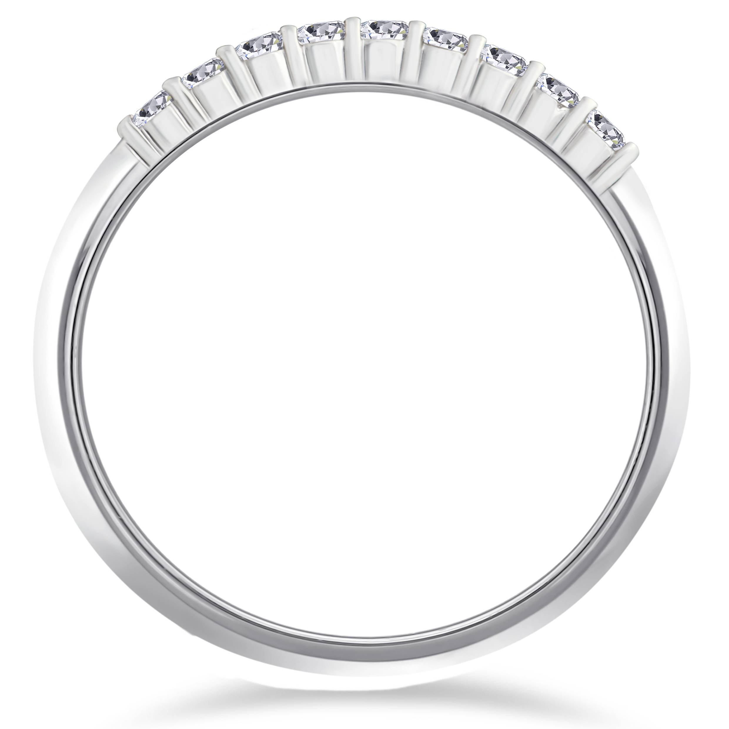 1/4 Carat 14K White Gold Diamond Wedding Stacker Guard Ring - Elegant Bridal Stacking Band for Engagement, Anniversary & Special Occasions