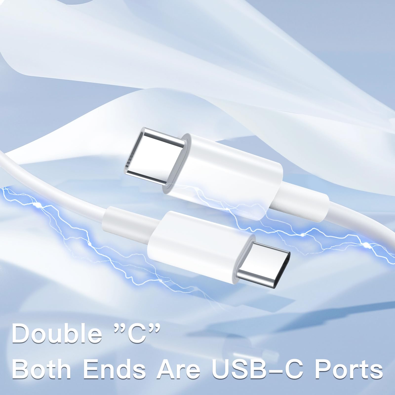 6FT USB C to USB C Cable 60W Fast Charging (3-Pack) - Compatible with MacBook Pro, iPhone 15 Series, Samsung Galaxy S23/S22, Google Pixel - Perfect for Home, Office & Travel Charging