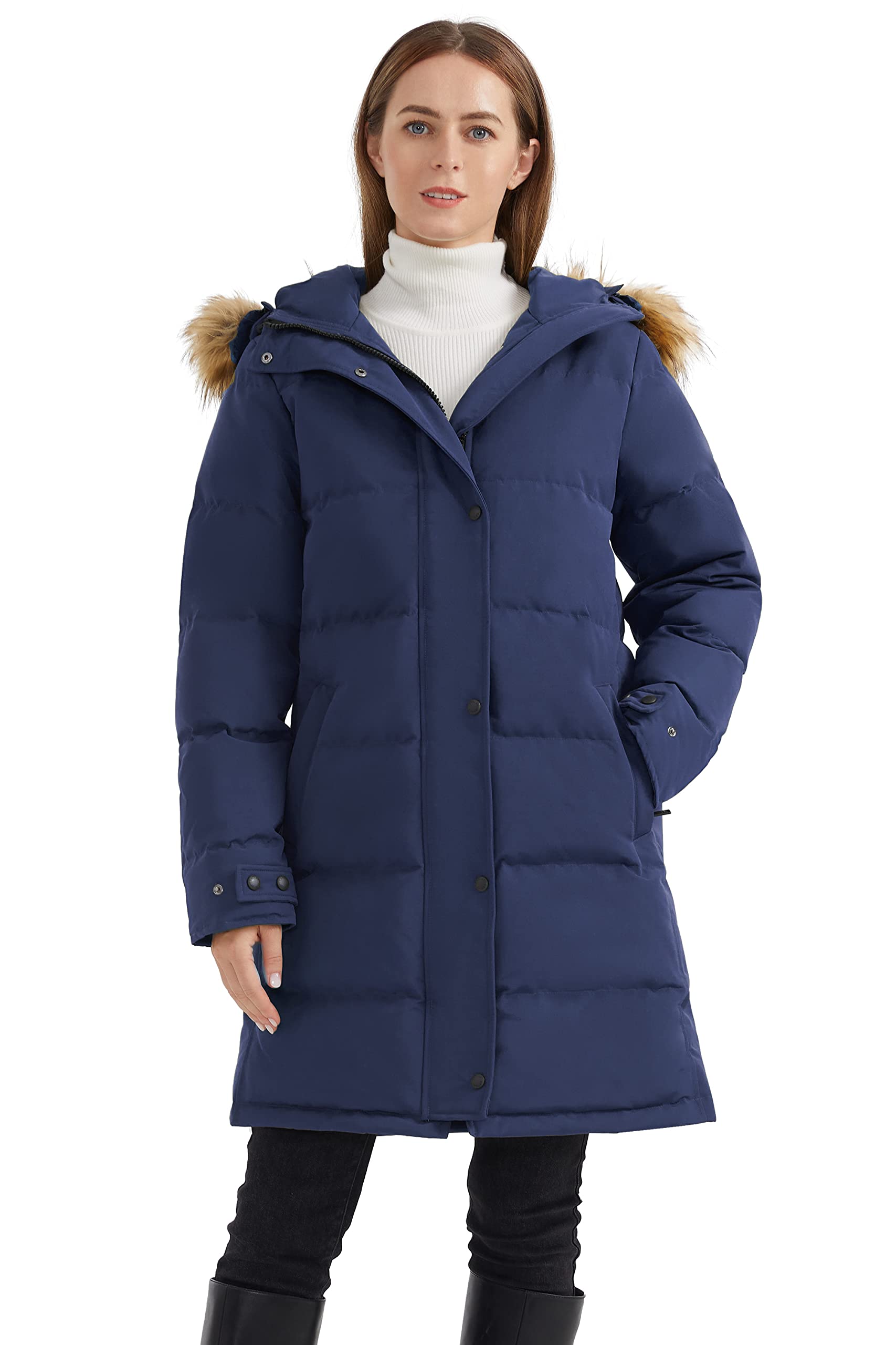 Orolay Women's Thickened Down Coat with Adjustable Hood - Warm Winter Jacket for Cold Weather, Outdoor Activities & Daily Commute