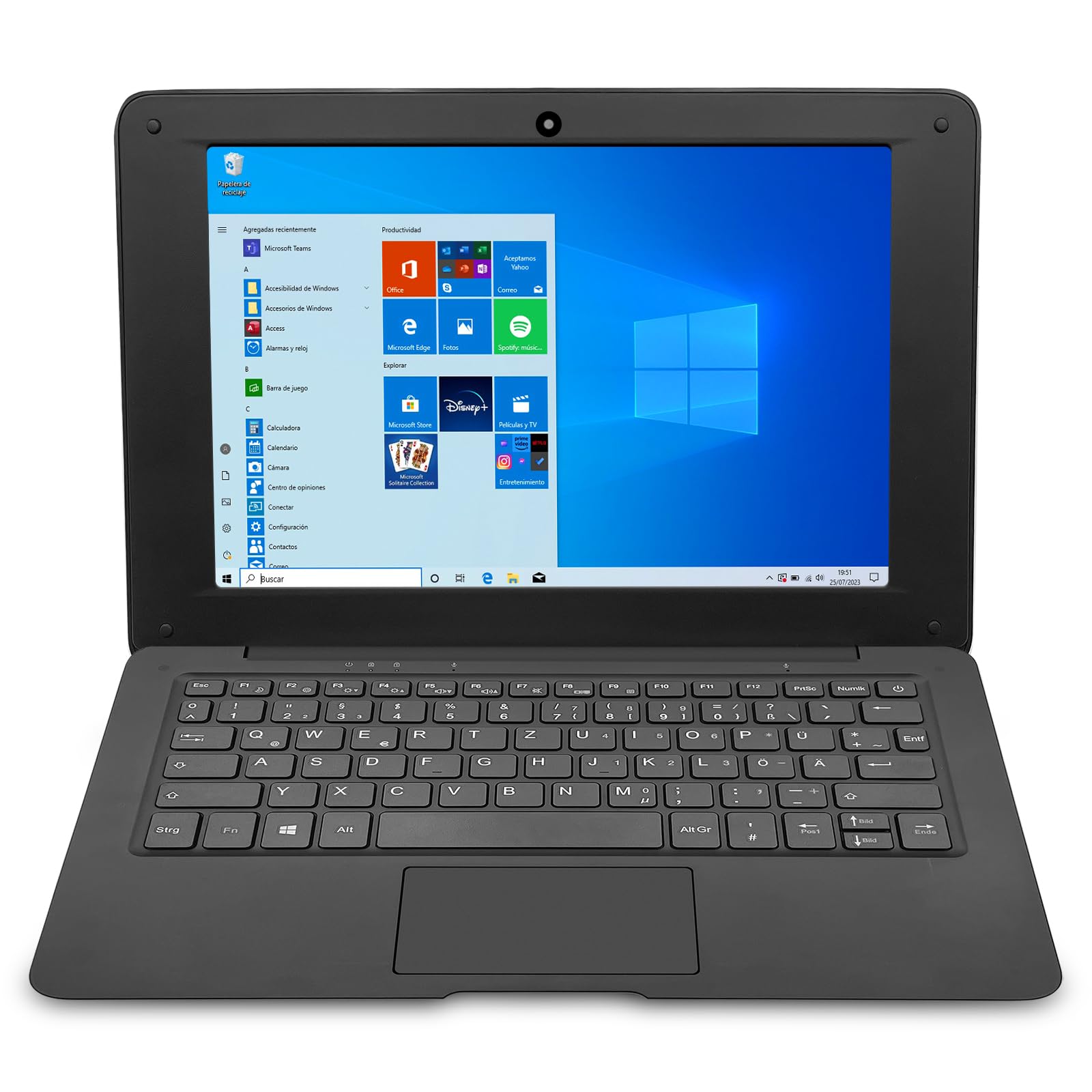 10.1 Inch Ultra Thin Windows 10 Laptop - Intel Quad Core, 4GB RAM, 64GB Storage, Expandable to 1TB, USB 3.0, WiFi, HDMI, Bluetooth | Portable Netbook for Work, Study & Travel (Black)