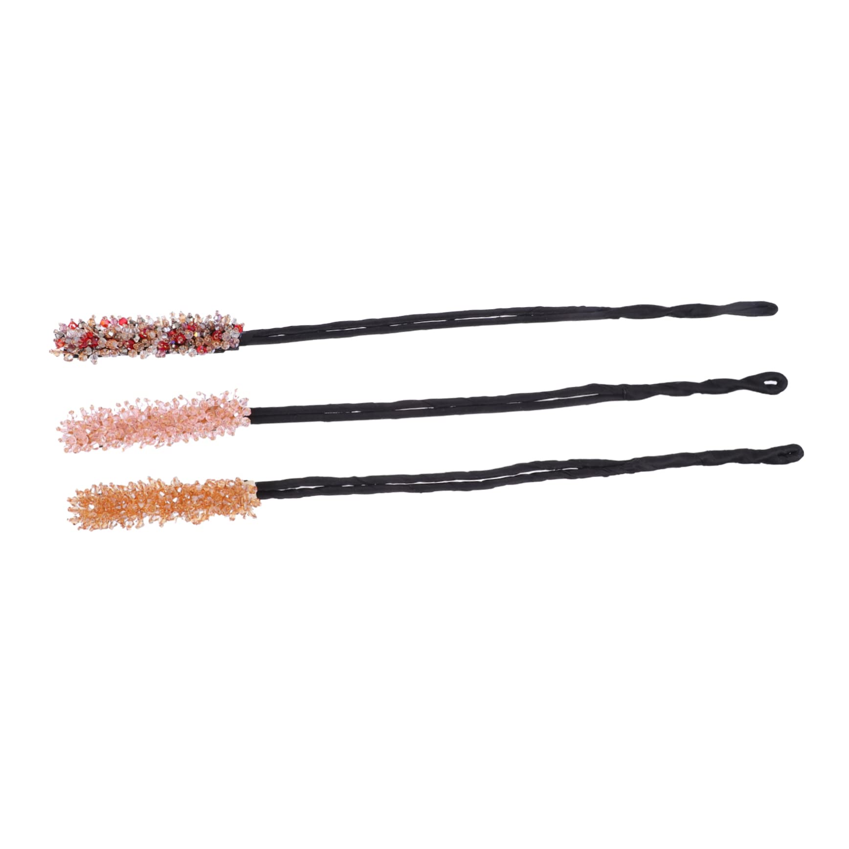 FRCOLOR 3-Piece DIY Bun Maker Kit with Rhinestones - Easy Hair Curler & Styling Tool for Women - Perfect for Updos, Weddings, Parties & Daily Hair Accessories