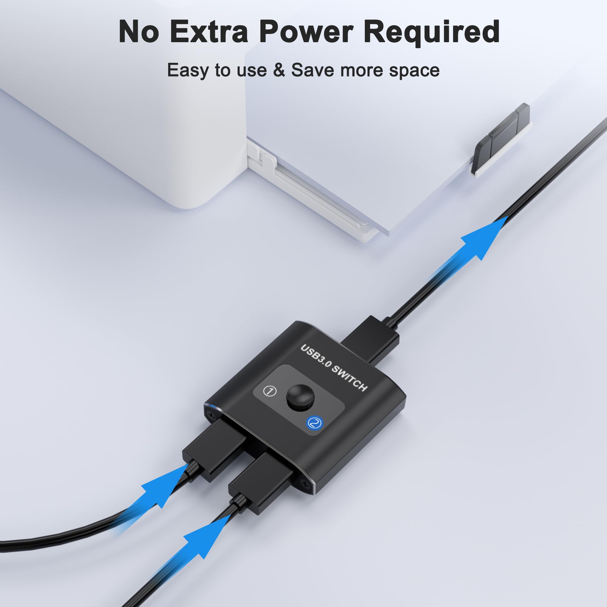 USB Switch 2-in-1/1-in-2 for Printer, Mouse & Keyboard - Windows/Mac/Linux