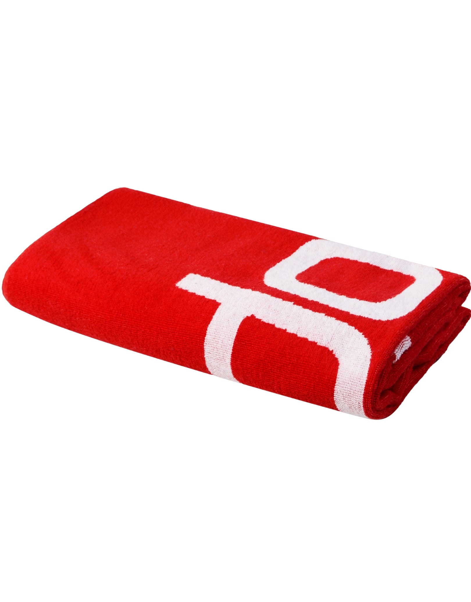 Custom Embroidered Logo Towel - Red & White - Premium Cotton Bath & Beach Towel for Hotels, Gyms & Promotional Gifts