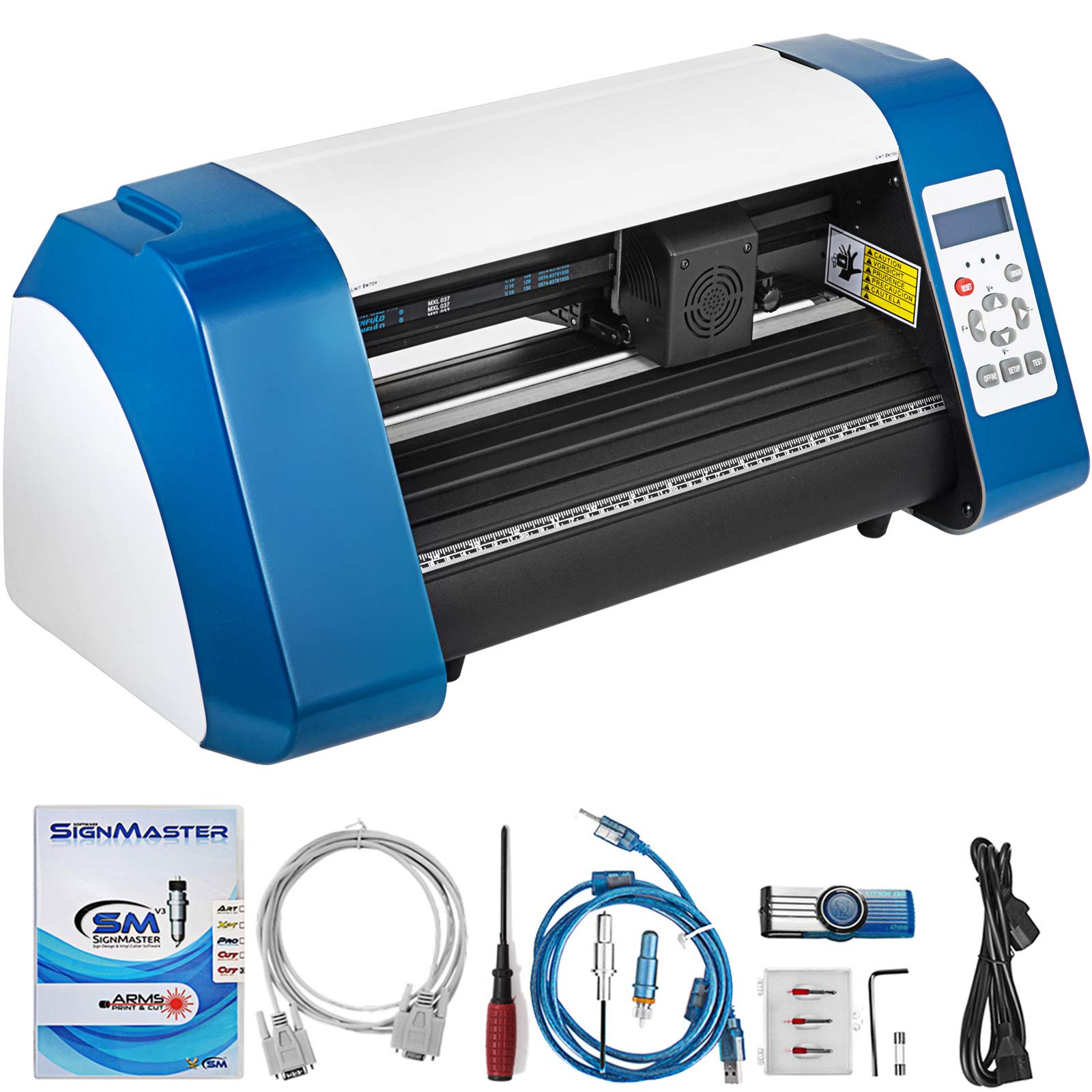 VEVOR 14 Inch Vinyl Cutter Machine with LED Light - 375mm Professional Vinyl Plotter for Sign Making, Decals & Stickers | Includes Signmaster Software for DIY Projects & Small Business Use