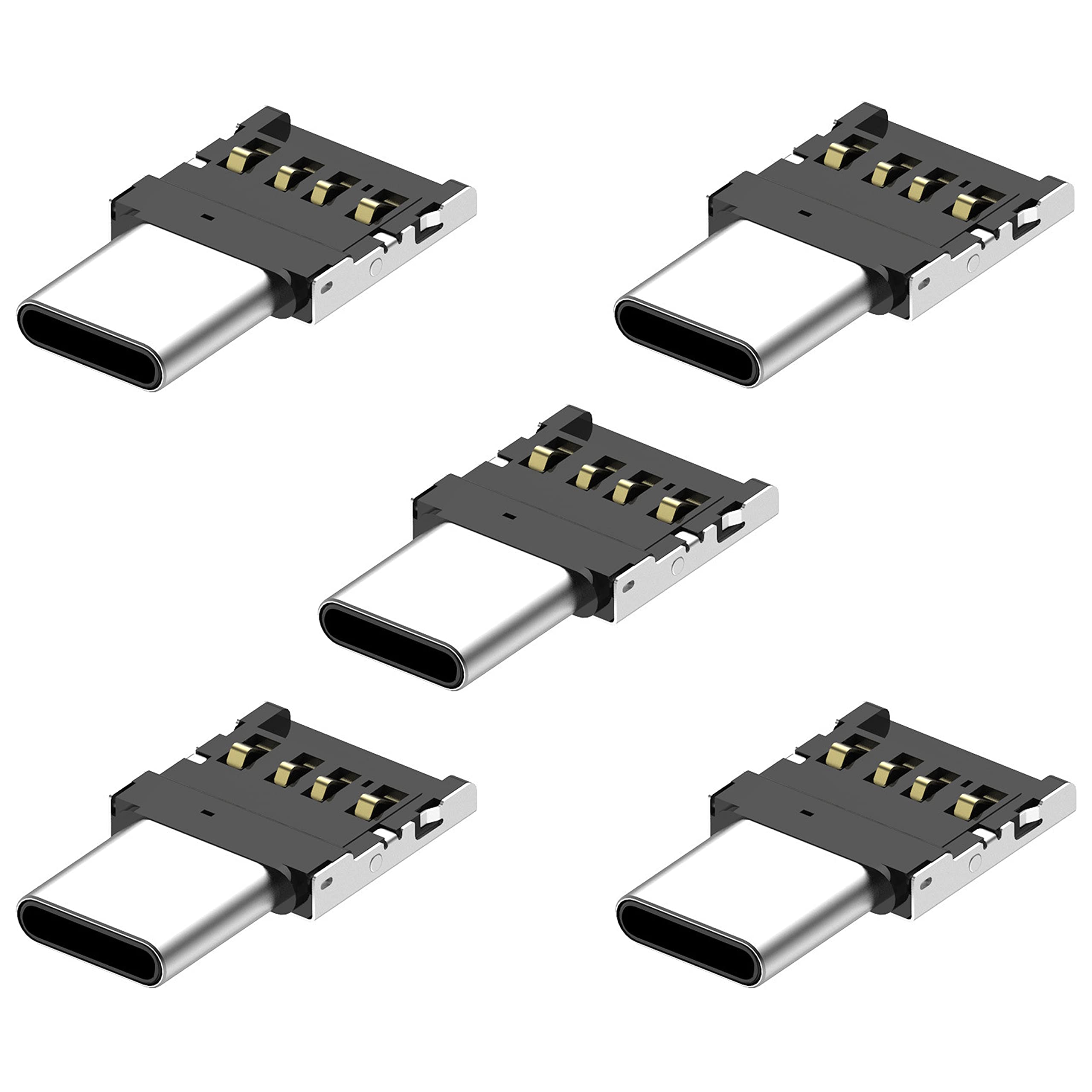 Mini OTG Adapter USB C to USB 2.0 - 5 Pack for Phones & Laptops