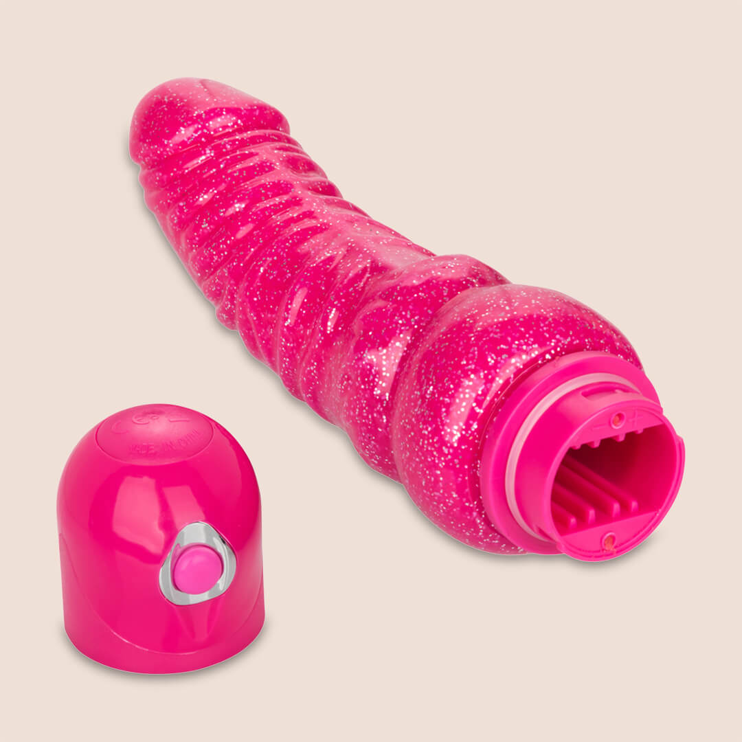 Naughty Bits™ Lady Boner Bendable Personal Vibrator - Sparkly Flexible Realistic Shaft for Women | Discreet Pleasure Toy for Solo Play & Couples Fun