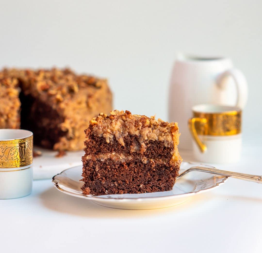 The Black Cake Company German Chocolate Cake - Rich, Moist & Decadent Dessert for Birthdays, Holidays & Special Occasions