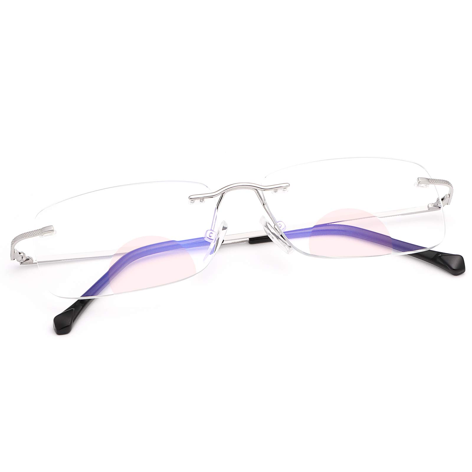 Rimless Bifocal Reading Glasses - Blue Light Blocking for Men & Women | Digital Use