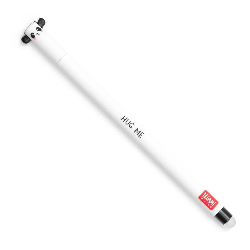Legami Erasable Gel Pen - Black Ink, Smooth Writing for School, Office & Note Taking, Perfect Panda Design for Students & Professionals