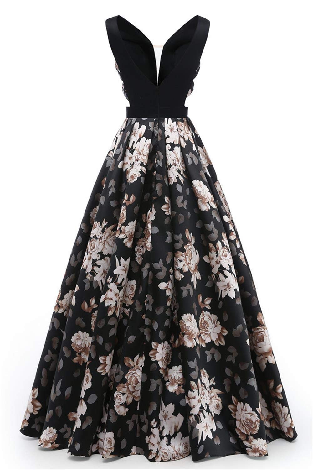 Elegant Chugu Women's Long Evening Prom Dress with Pockets - Floral Printed Formal Gown for Homecoming, Ball, and Special Occasions