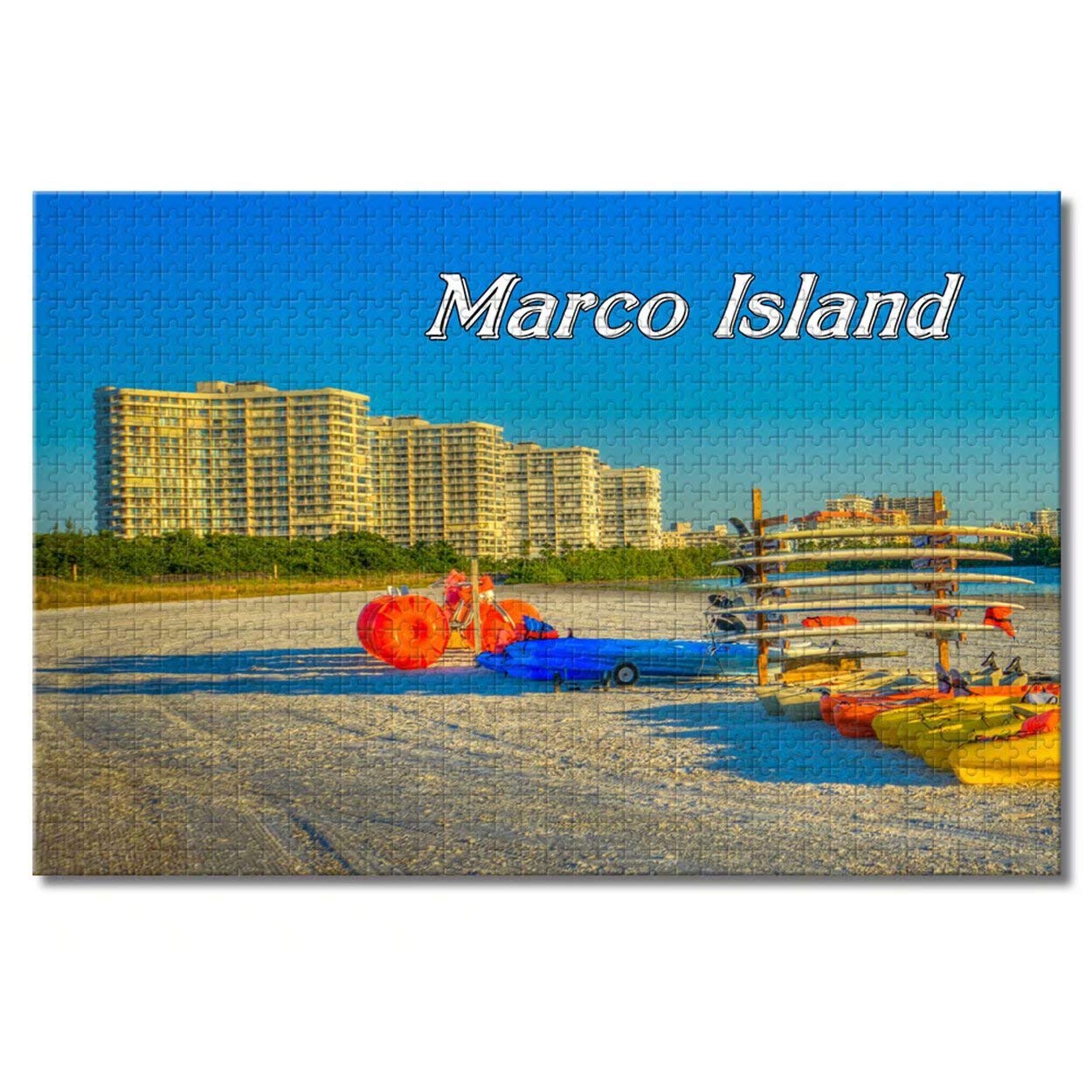 1000-Piece Wooden Jigsaw Puzzle - Marco Island Tigertail Beach USA Scenery - Fun Puzzle Game for Adults & Kids - Perfect Gift, Home Decor & Travel Souvenir - Relaxing Family Activity & Coastal Themed Room Decoration
