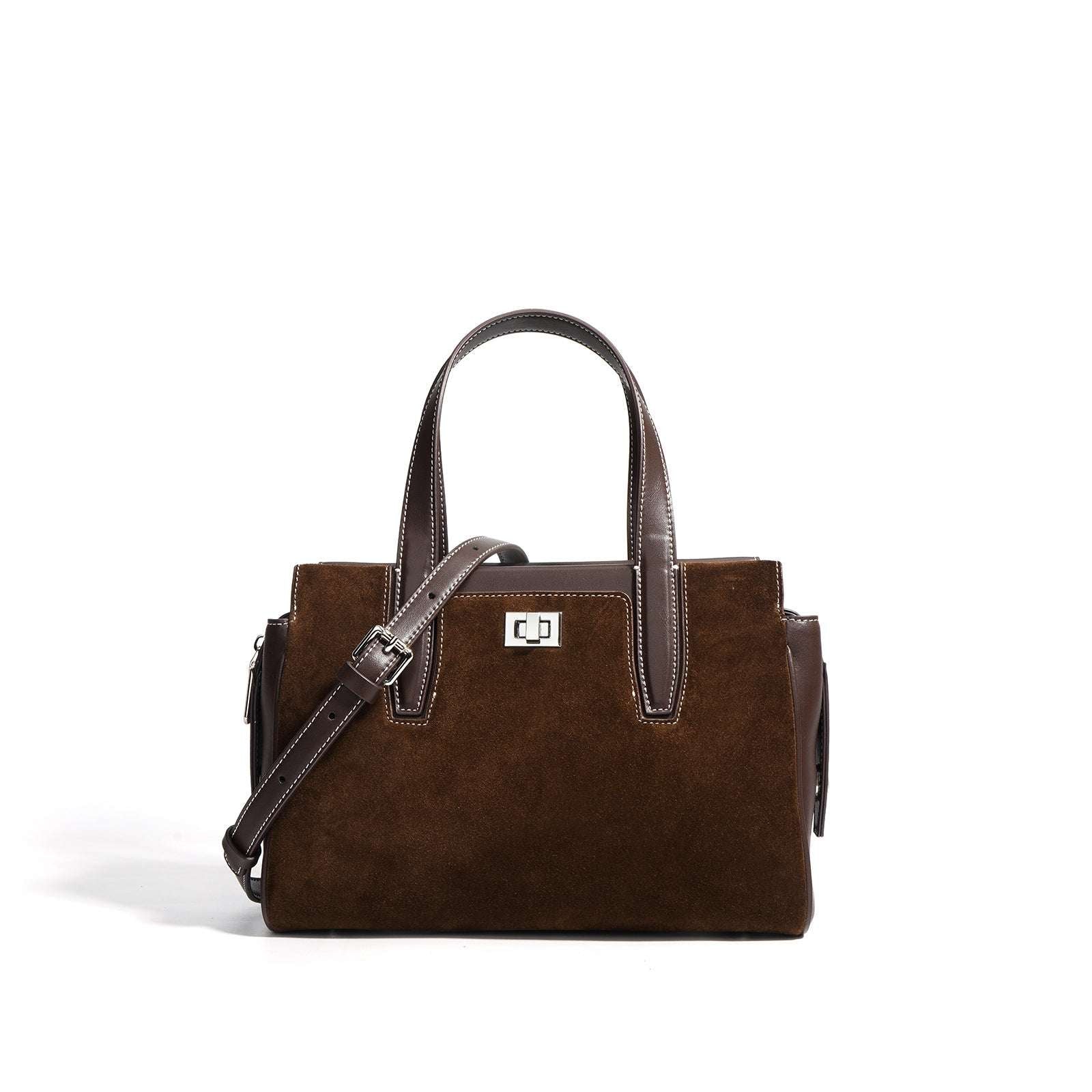 Premium Suede Leather Work Bag for Women & Men - Durable & Stylish Laptop Briefcase for Office, Business, Travel & Commuting