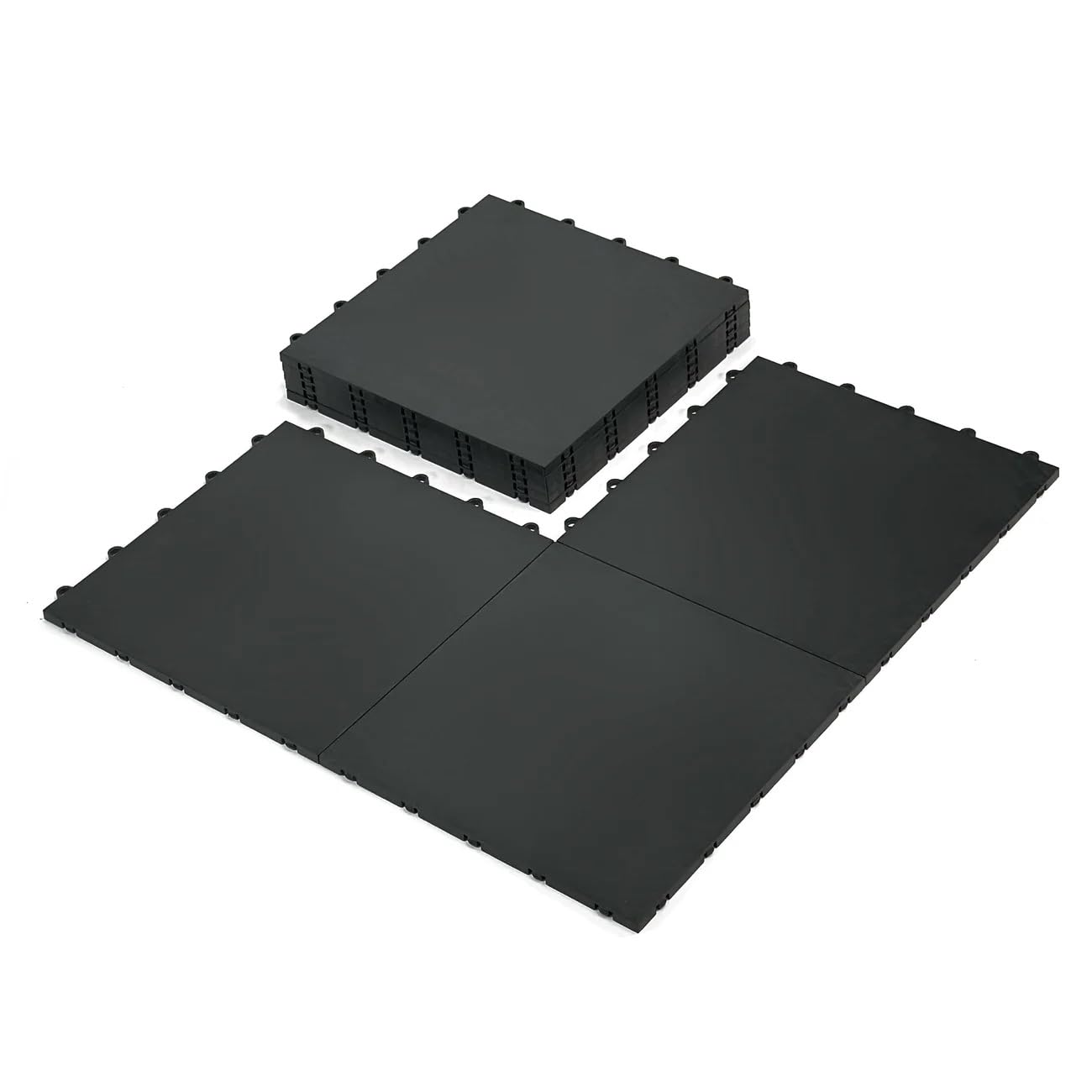 15-Pack Premium Green Interlocking Floor Tiles - High Durability Colored Training Surface for Roller Skating, Basketball & Dance - Indoor/Outdoor Sports Flooring for Derby, Gym & Home Use