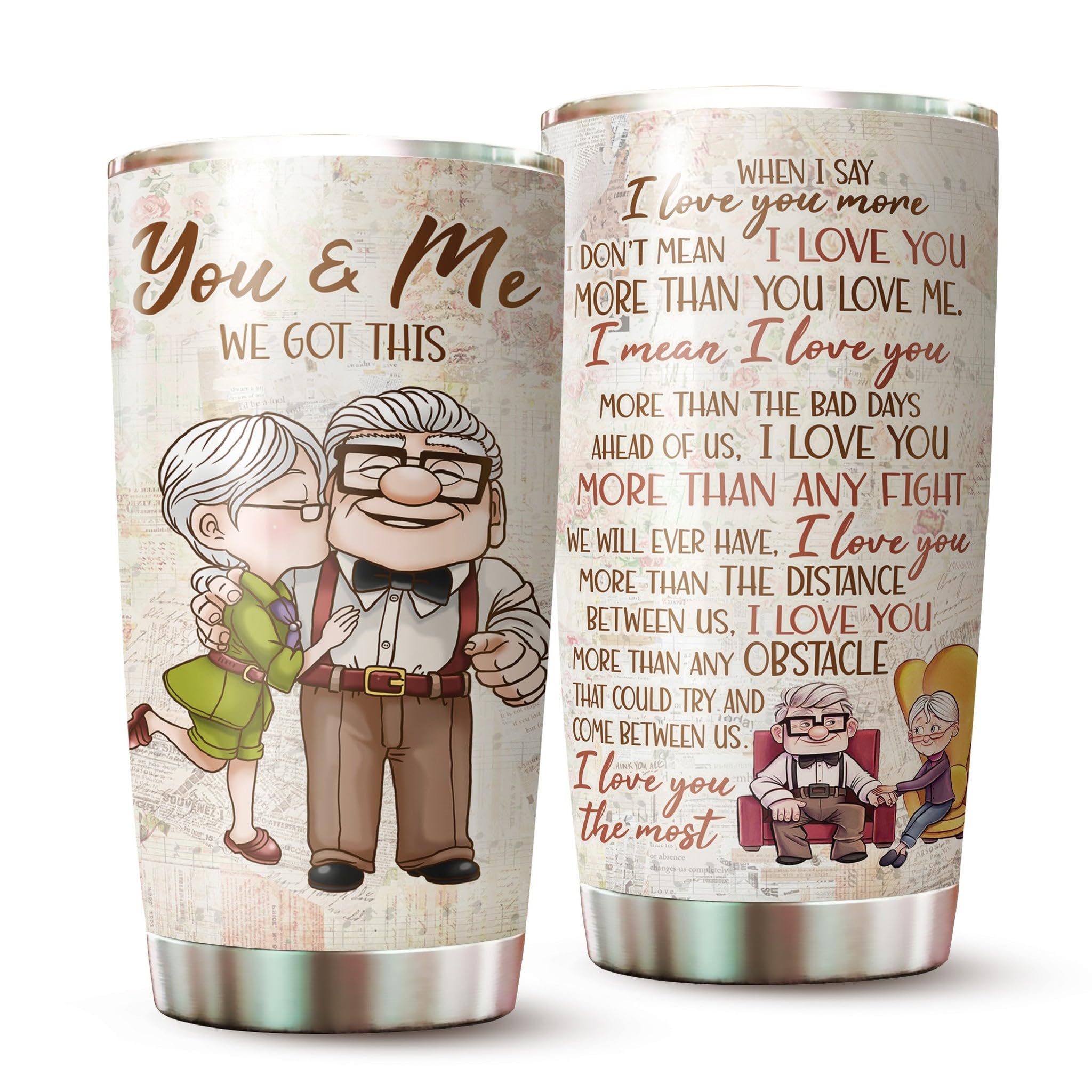 Valentine's Day Tumbler 20oz - Insulated Couple Mugs for Anniversary Gifts, Romantic Gifts for Her, Wife & Couples - Perfect for Coffee, Tea & Hot Drinks at Home, Office or Travel