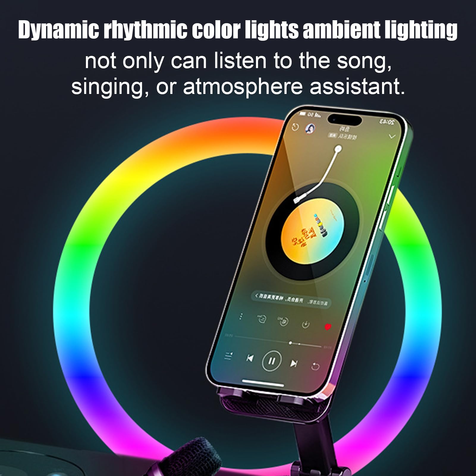 Nuytghr Wireless Stereo Speaker - Portable Bluetooth Speaker with Built-in Mic & Adjustable Phone Holder | High-Quality Sound for Home, Office, Outdoor Parties & Travel | Water-Resistant & Long Battery Life