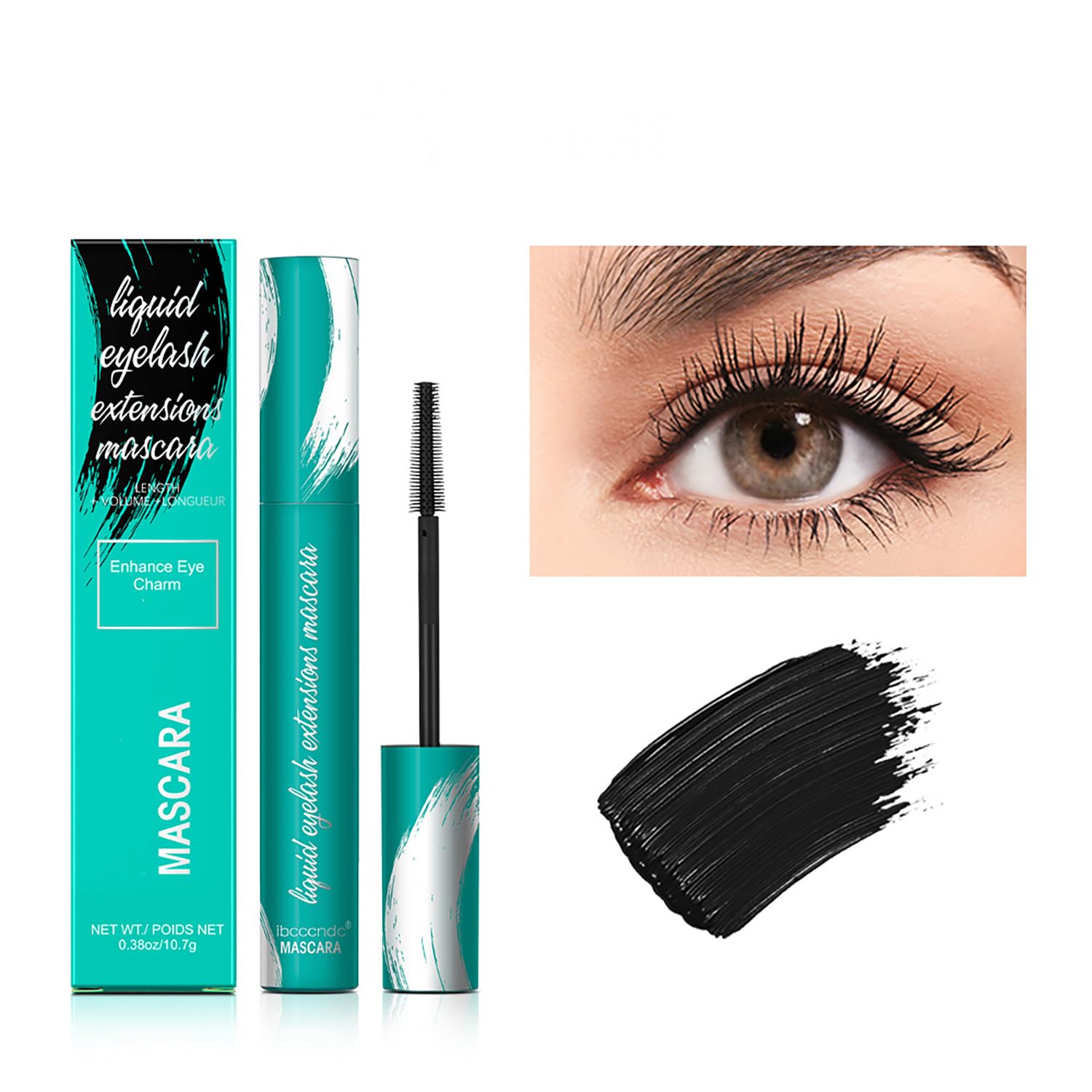 Waterproof Black Mascara for Long-Lasting Lash Extensions - Natural Lengthening & Thickening, Smudge-Proof, Sweat-Resistant, All-Day Wear (10.7g/0.38oz, Classic Black) - Perfect for Daily Makeup, Date Nights & Special Occasions