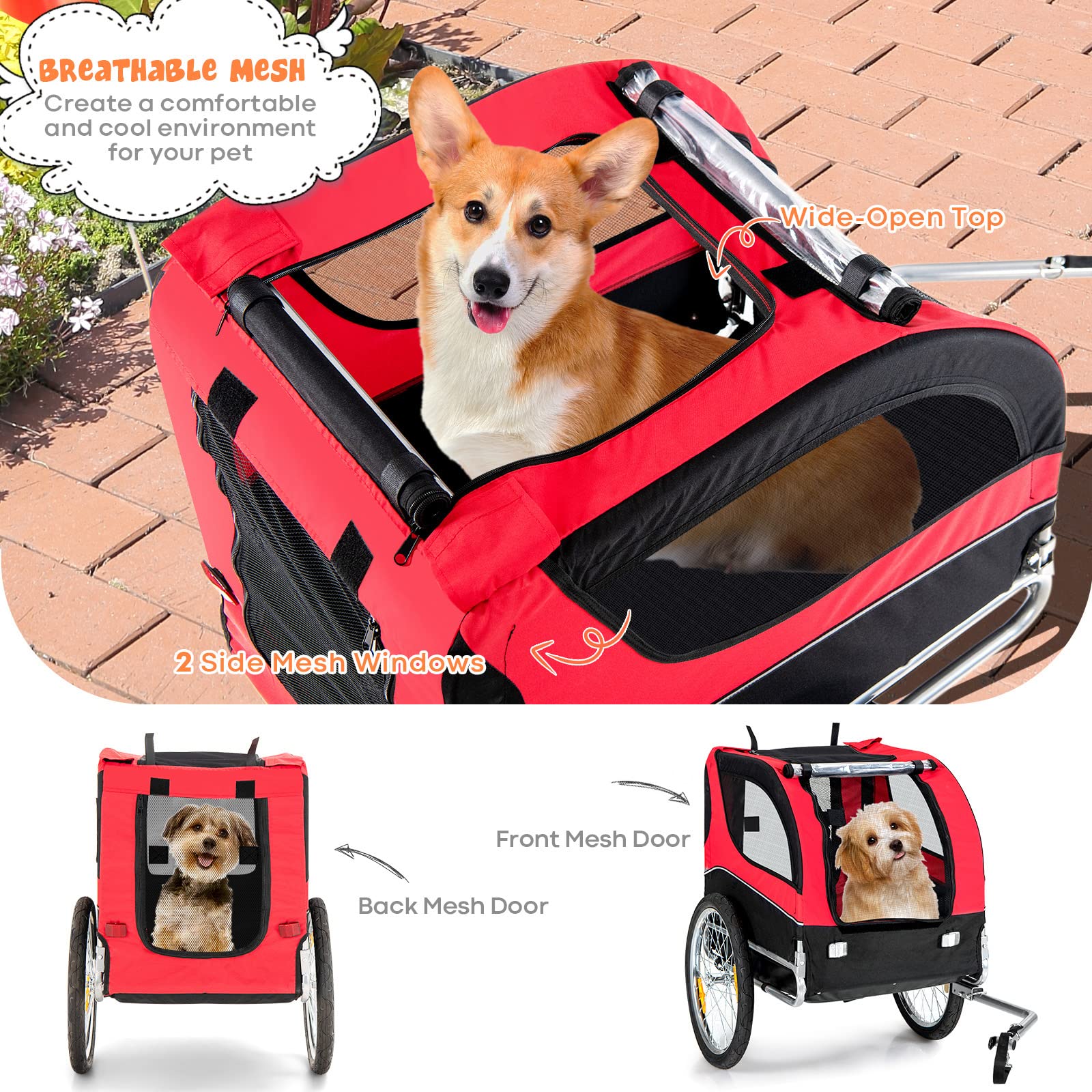 Giantex Dog Bike Trailer for Small & Medium Dogs - 20