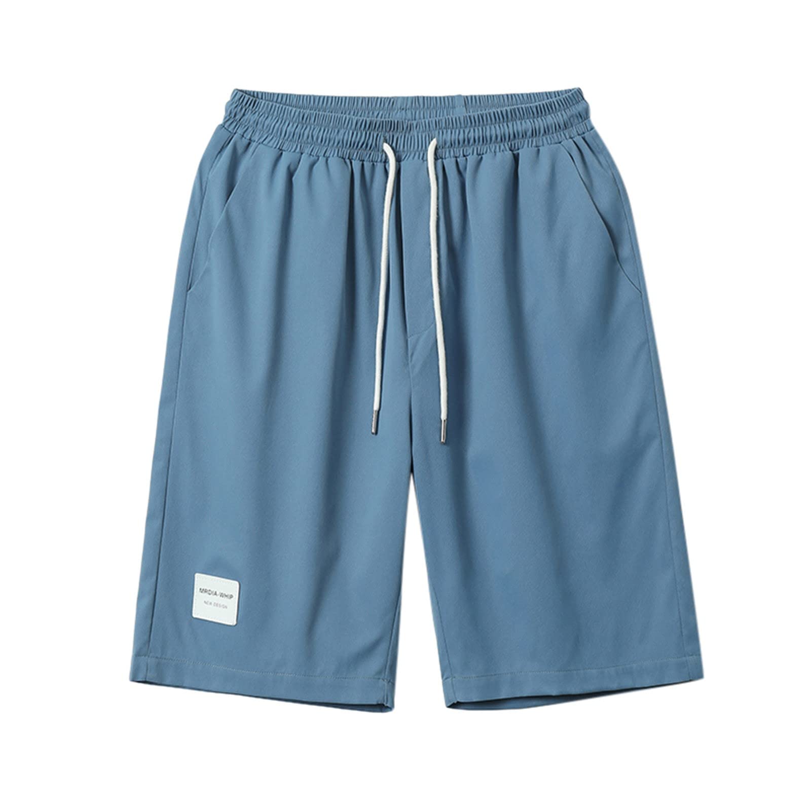 Men's Athletic Running Shorts with Pockets - Breathable Loose Fit Gym Workout Shorts with Drawstring & Embroidered Design - Perfect for Jogging, Training & Casual Wear
