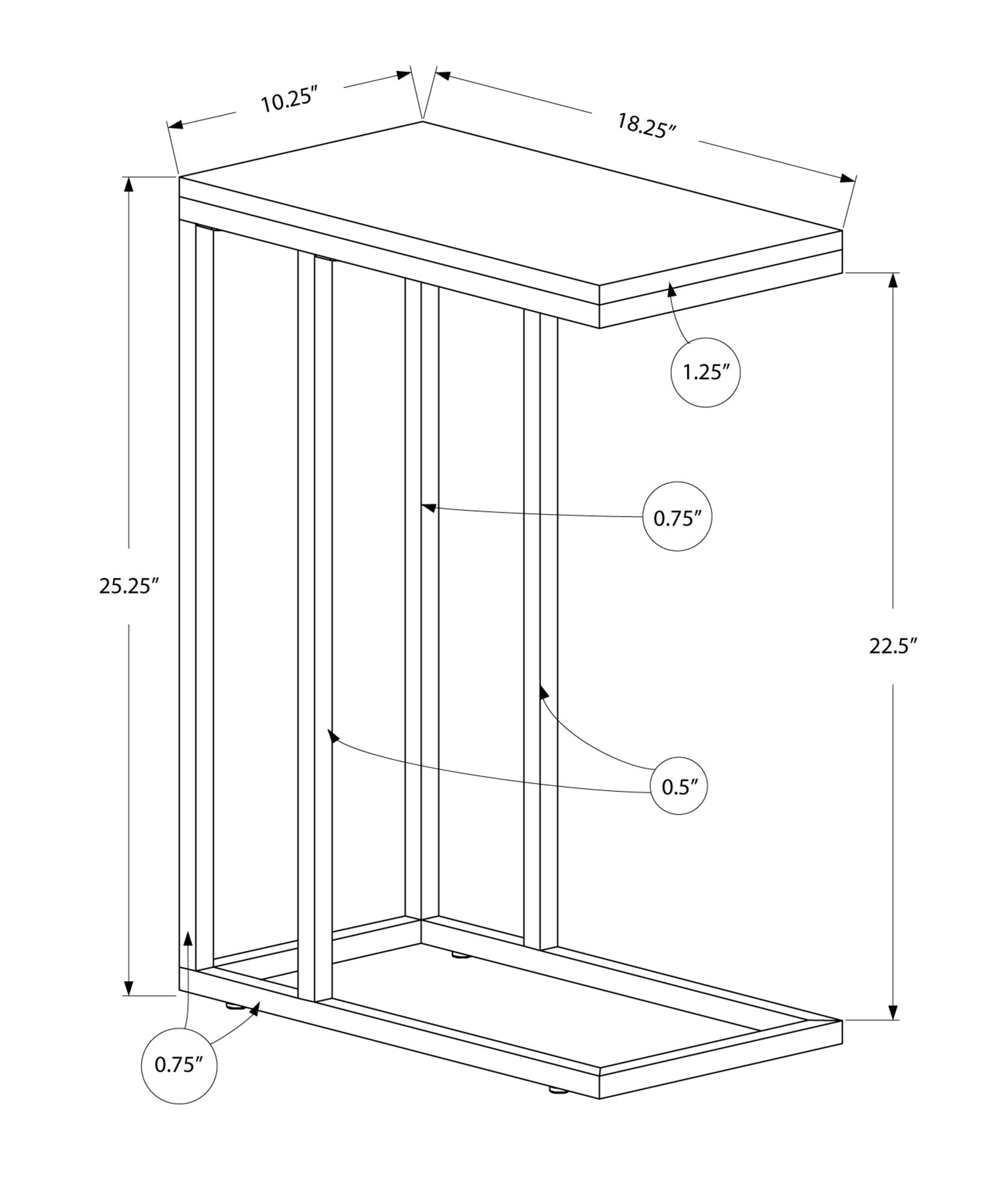 Modern Grey Accent Table with Chrome Metal Legs - Perfect for Living Room, Bedroom, or Office Decor