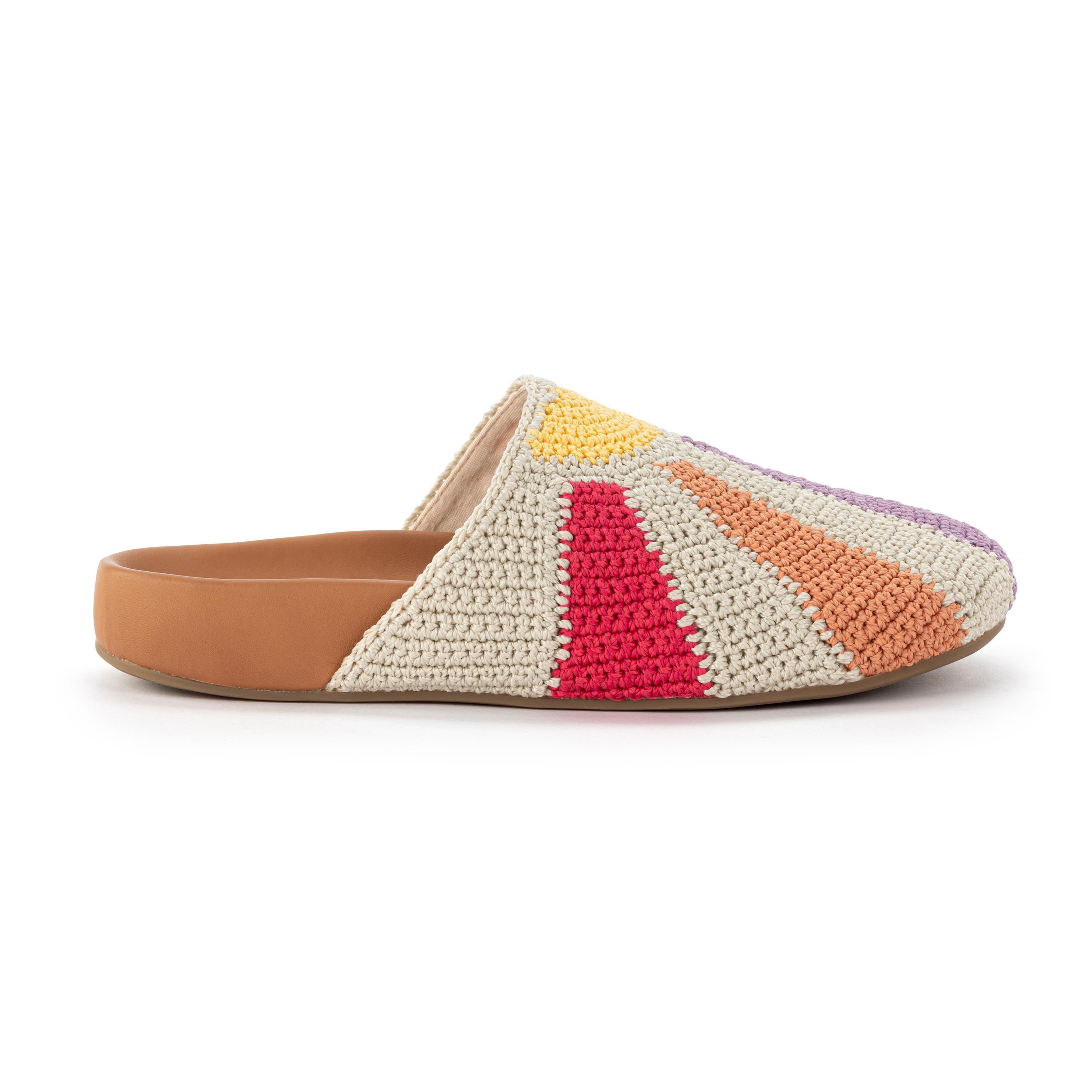 Hand Crochet Bolinas Clog - Comfortable Multi Sunbeam Design for Women | Perfect for Beach, Garden & Casual Summer Outfits