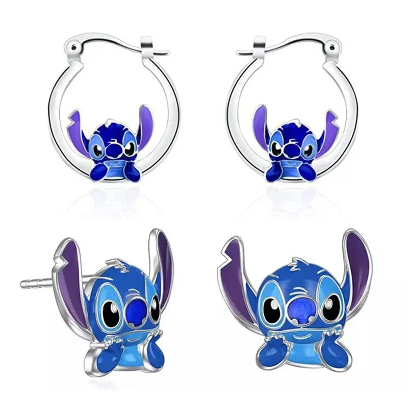 Disney Lilo & Stitch Cartoon Stud Earrings for Girls - Perfect for Cosplay, Gifts, and Everyday Fashion Accessories