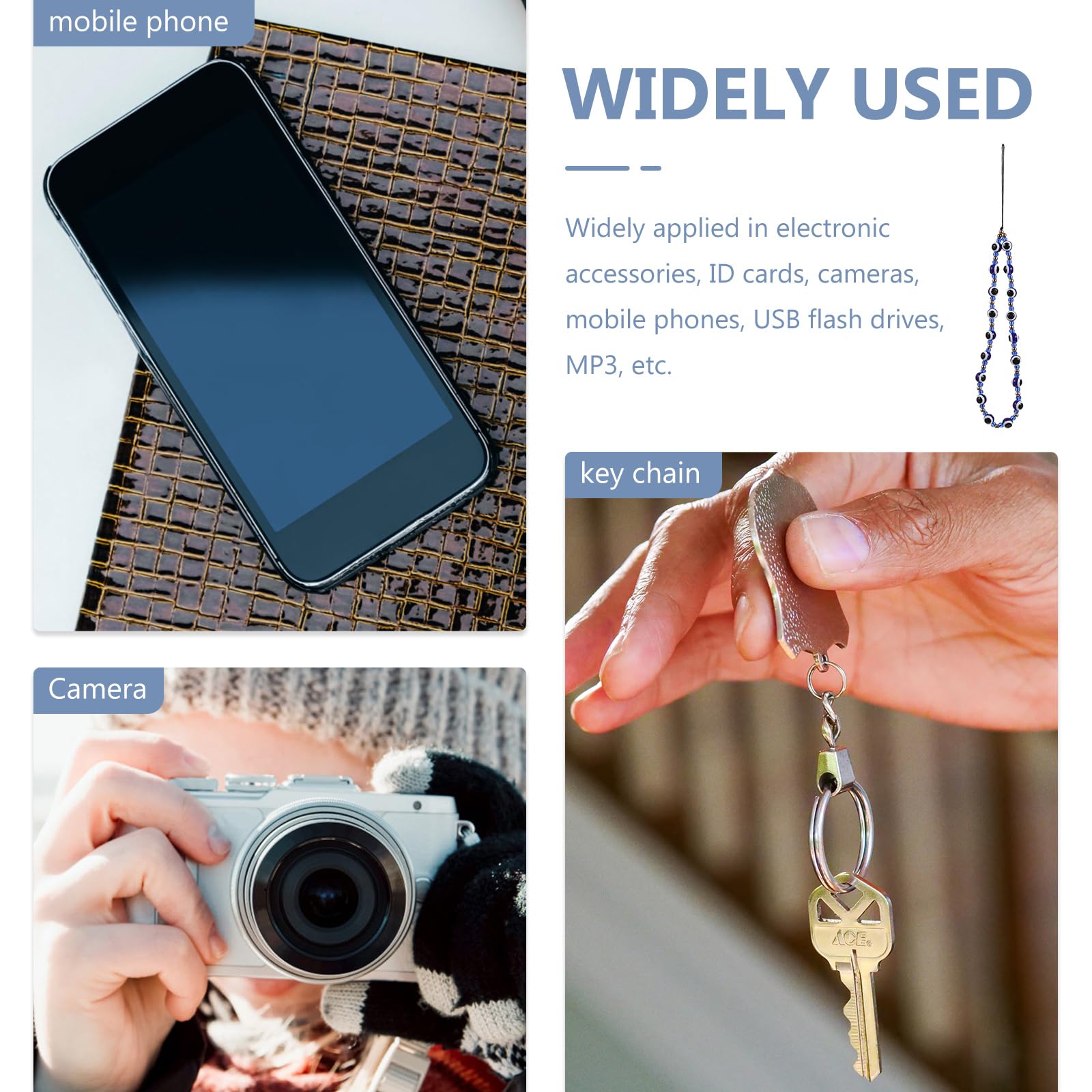 PartyKindom Cute Evil Eye Phone Charm Strap - Kawaii Phone Chain Keychain with Beads, Stylish Phone Accessories for Women & Girls, Perfect for Everyday Use, Gifts, and Travel