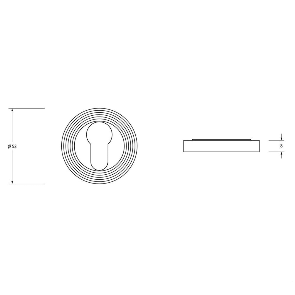 Polished Stainless Steel Concealed Round Beehive Euro Escutcheon Plate - Door Hardware for Modern Homes & Commercial Buildings