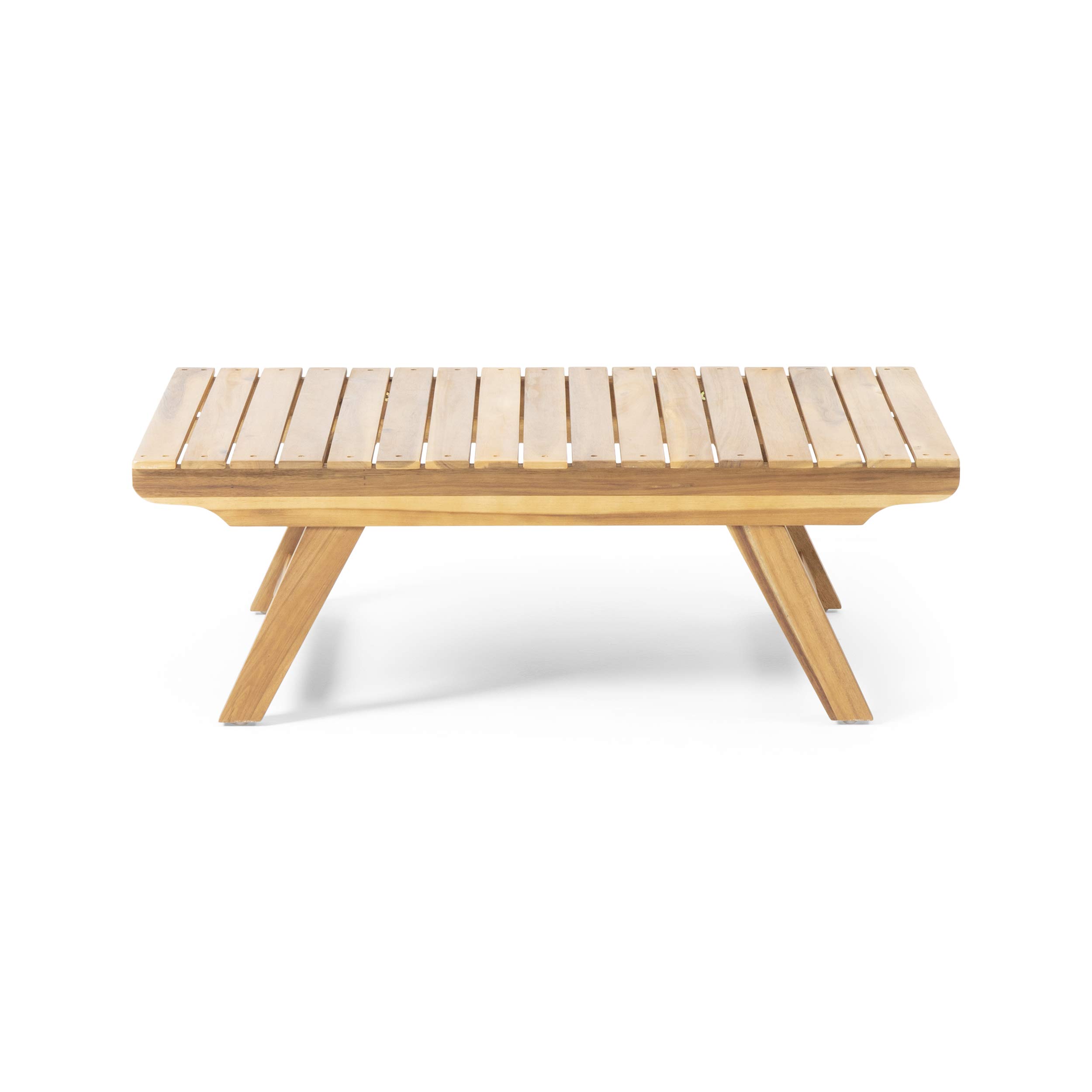 Premium Outdoor Wooden Coffee Table - Teak Finish, Weather-Resistant & Durable for Patio, Garden, Deck, and Poolside Use - GDFStudio by Great Deal Furniture