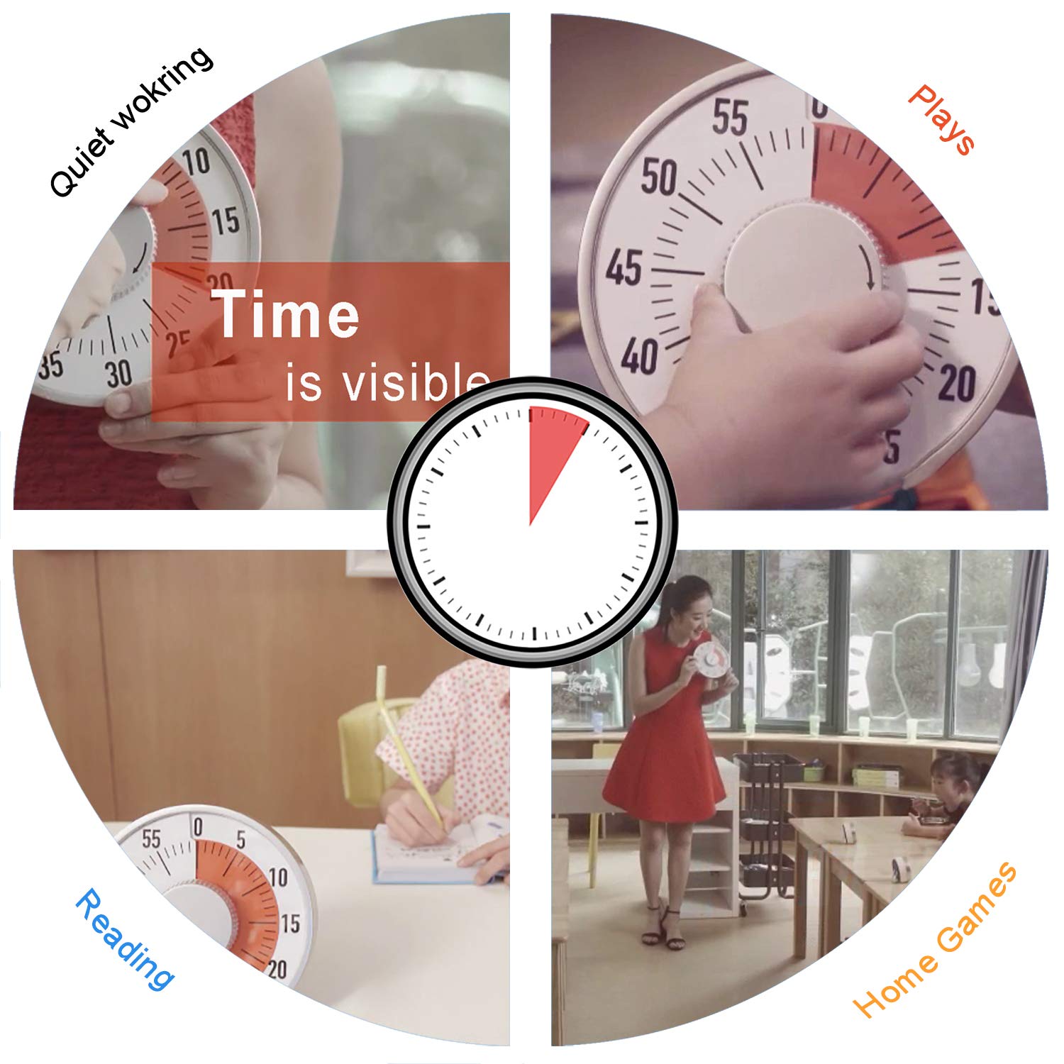 Lavigo 7.5 Inch Kitchen Timer - Visual Countdown Analog Timer with Quiet Operation & Adjustable Alarm (Low/Mute) for Cooking, Baking, Classroom, Office, Gym - Perfect for Teachers, Kids & Adults (Green LT21-TC) | Ideal for Meal Prep, Study Sessions & Workout Timing