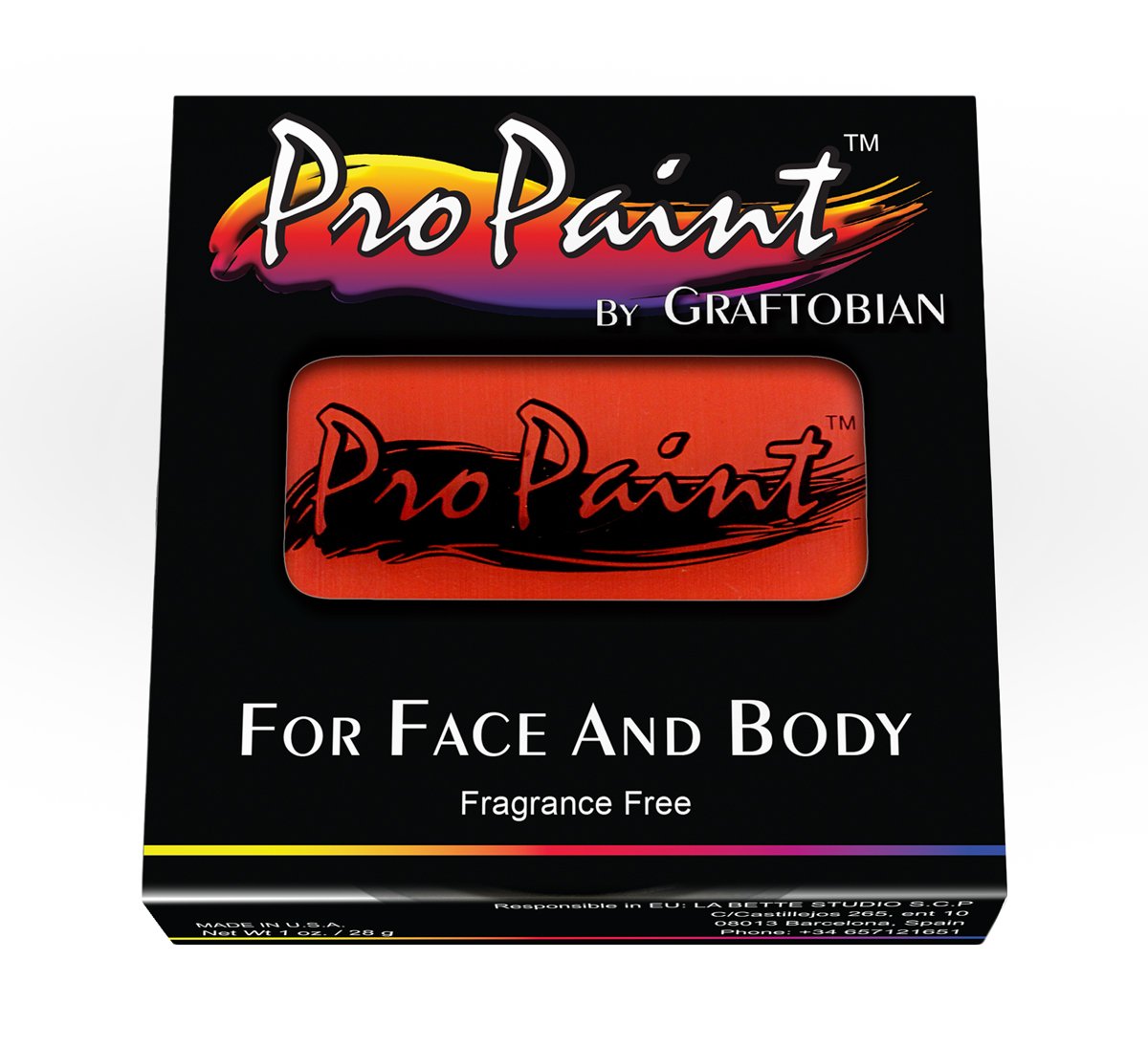 Graftobian Pro Paint Face and Body Paint - Golden Sunset, 30 ml | Professional Water-Based Makeup for Halloween, Cosplay & Theater | Safe for Sensitive Skin