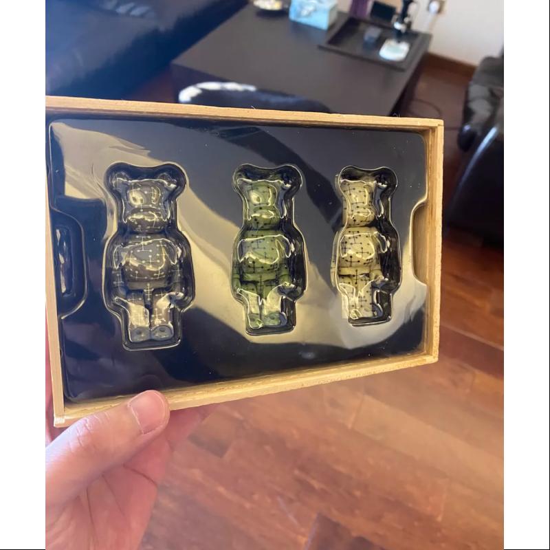 Limited Edition Bearbrick Eames Office Pattern Wooden Box - Medicom Be@rbrick 2006 Collectible Figure | Perfect for Home Decor, Office Display & Anime Collector Showcase