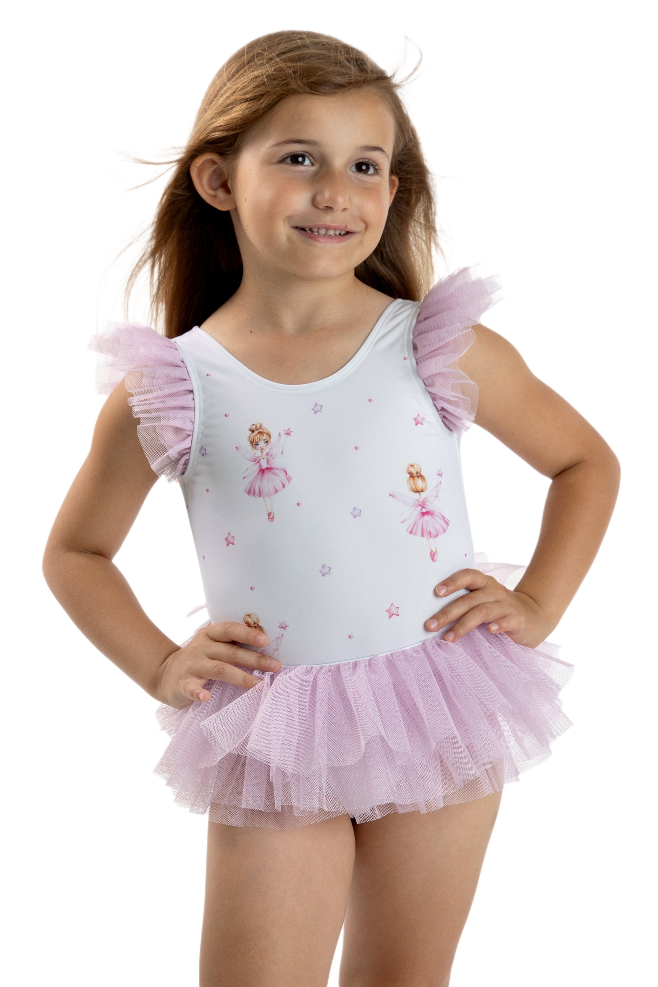 Ballerinas White Tutu Swimsuit for Girls - Elegant Ballet-Inspired One-Piece Bathing Suit | Perfect for Dance Performances, Beach Vacations & Pool Parties
