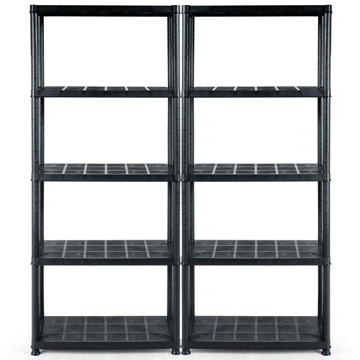 2-Pack 5-Tier Heavy Duty Storage Shelves - Freestanding Metal Rack for Closet, Garage & Home Organization (33.5