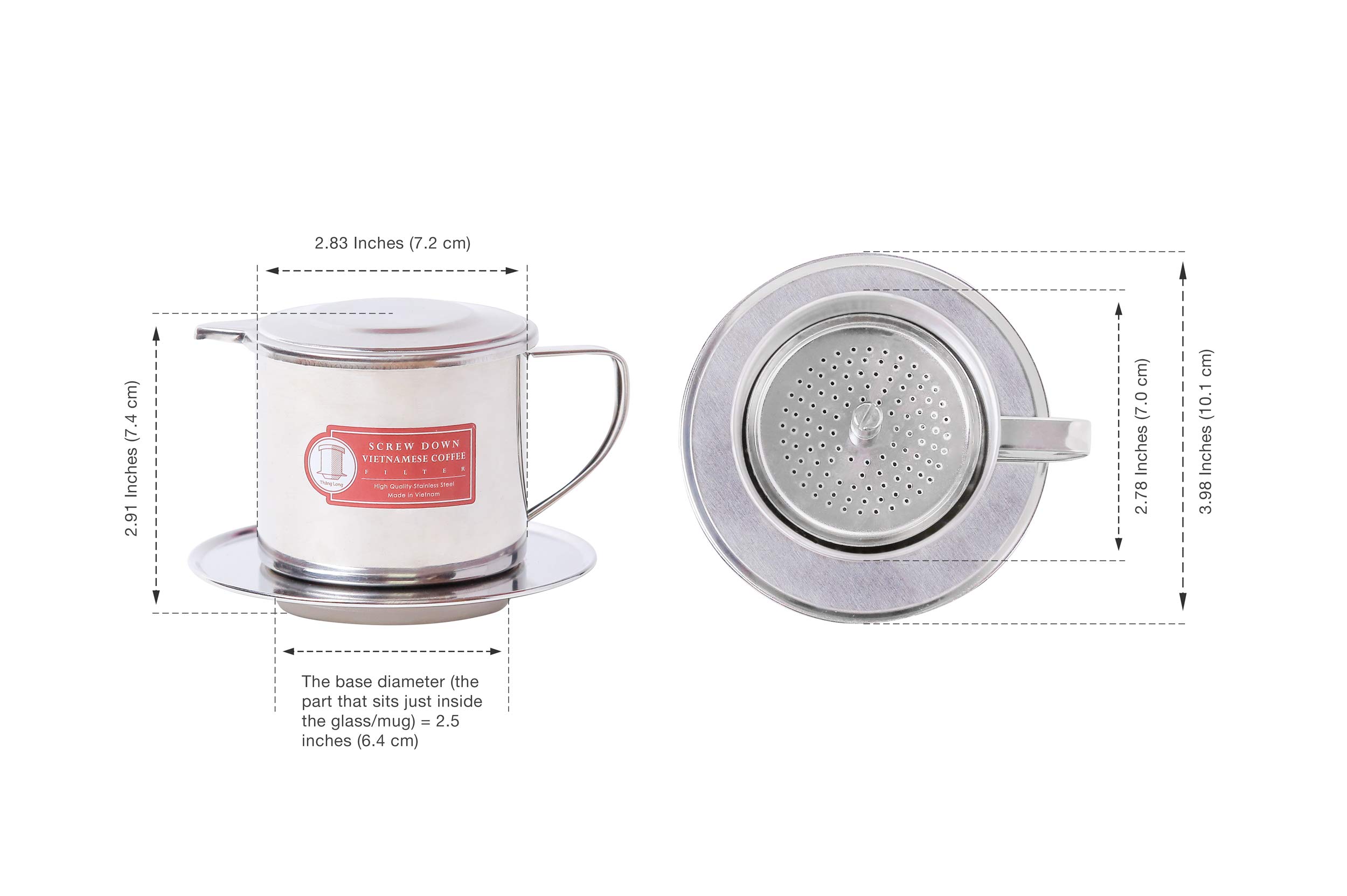Authentic Vietnamese Coffee Filter Phin Press - Medium 8 oz, Made in Vietnam - Perfect for Brewing Rich, Bold Vietnamese Iced Coffee at Home or Office