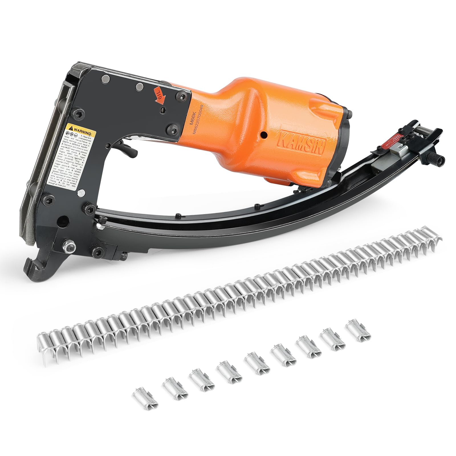 M66K Pneumatic Clinch Clip Fastener Tool - Air Powered Clipping Gun for Spring Mattress & Car Seat Upholstery | Industrial Metal Fastening Tool for Furniture, Automotive, and Manufacturing Applications