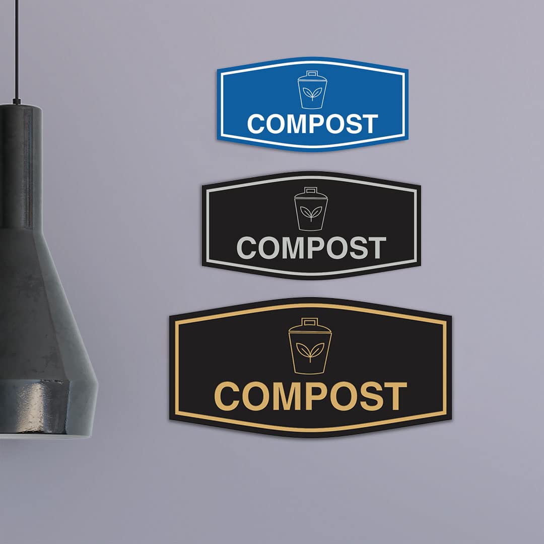 Eco-Friendly Compost Sign (White/Red) - Small Garden Decoration for Compost Bins & Recycling Stations - Perfect for Backyards, Farms & Sustainable Homes