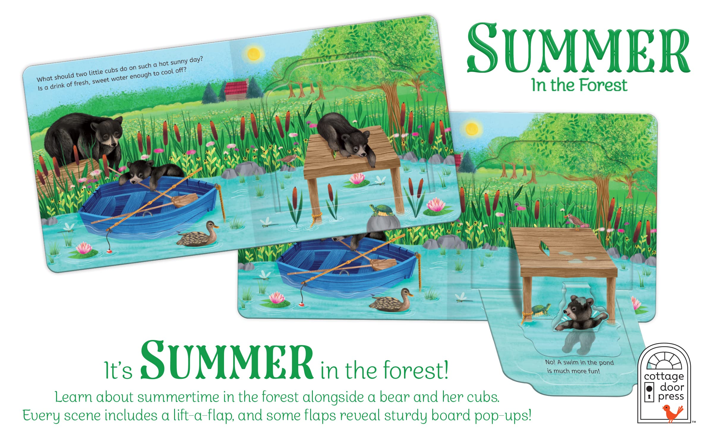 Summer In The Forest Deluxe Lift-a-Flap & Pop-Up Seasons Interactive Children's Board Book - Fun Learning Toy for Toddlers & Preschoolers (Bedtime Story, Classroom Activity, Gift Idea)