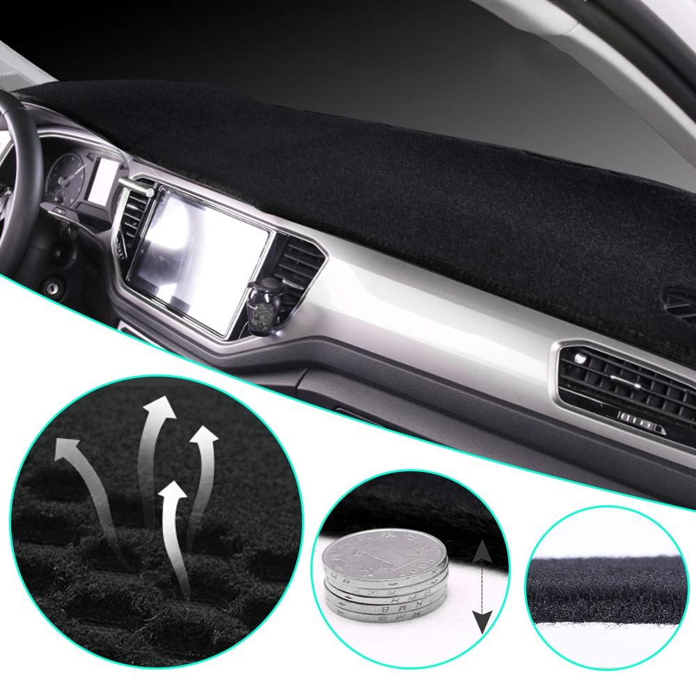 Custom Fit Car Dashboard Cover Mat for 2015-2020 Models - Black Sun Protection Dash Mat Carpet (1PC) | UV Shield & Anti-Slip Design | Perfect for Summer Heat Protection & Interior Preservation