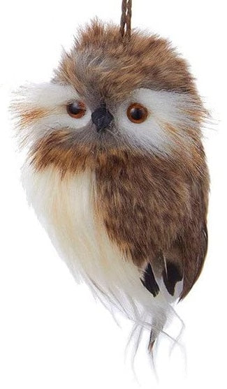 4 Pack Brown Hanging Owl Decorations - Handmade Wooden Owl Ornaments for Christmas Tree, Home, Garden & Wall Decor - Perfect for Holiday, Party & Wedding Decorations