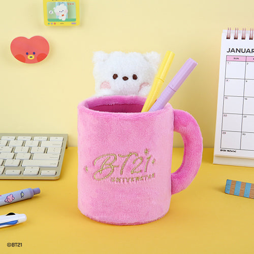 BT21 MININI Plush Pen Holder - Cute Desk Organizer for Office & School Supplies | Perfect for Writing, Drawing & Study Accessories