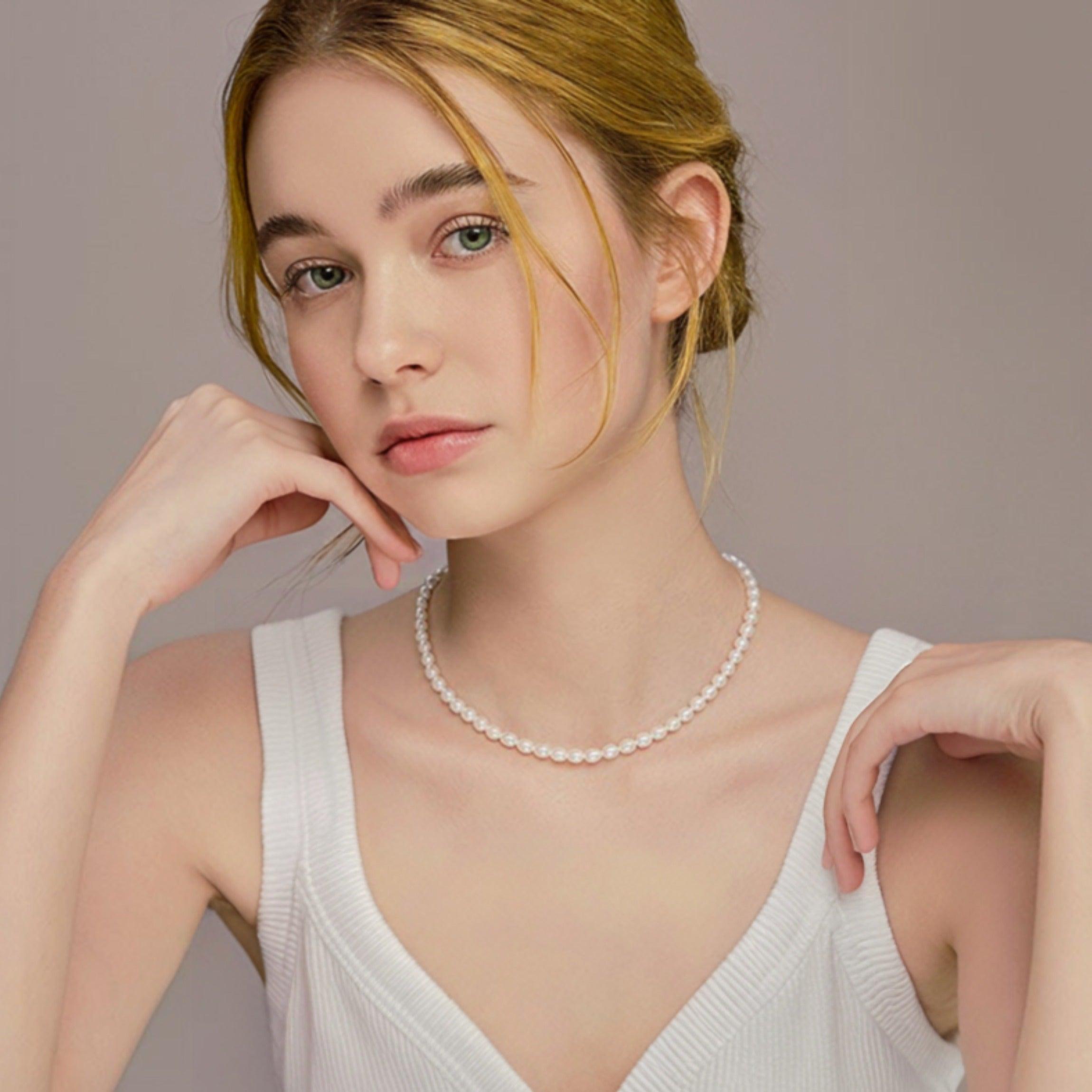 4-5mm Freshwater Pearl Necklace - Elegant 15-16.5 Inch Strand for Women | Perfect for Weddings, Parties & Formal Occasions