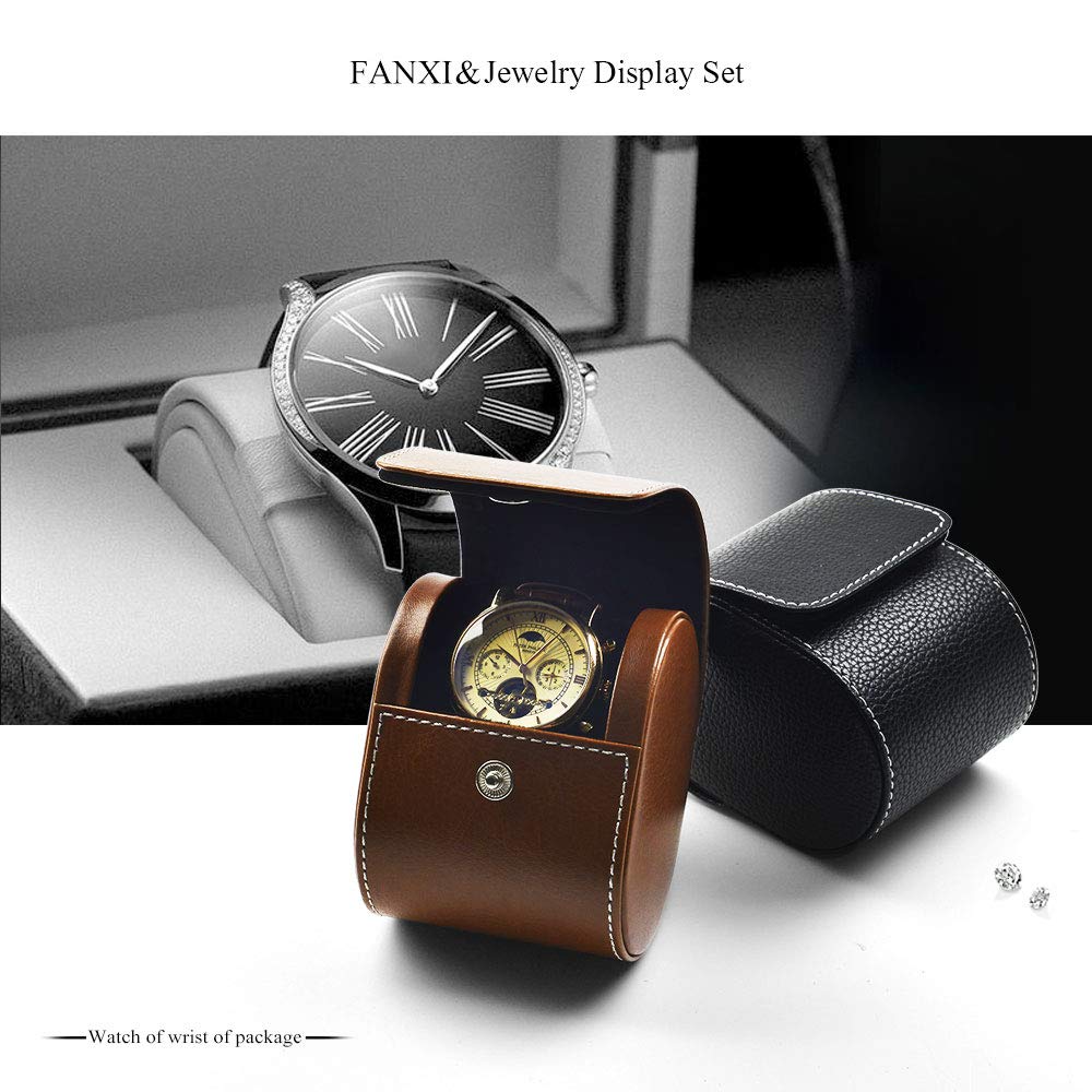 Premium Leather Watch Storage Box - Single Travel Watch Case for Men & Women - Luxury Gift Box for Christmas, Anniversary, Birthday (Brown) - Perfect for Travel, Home Storage & Watch Collection Display
