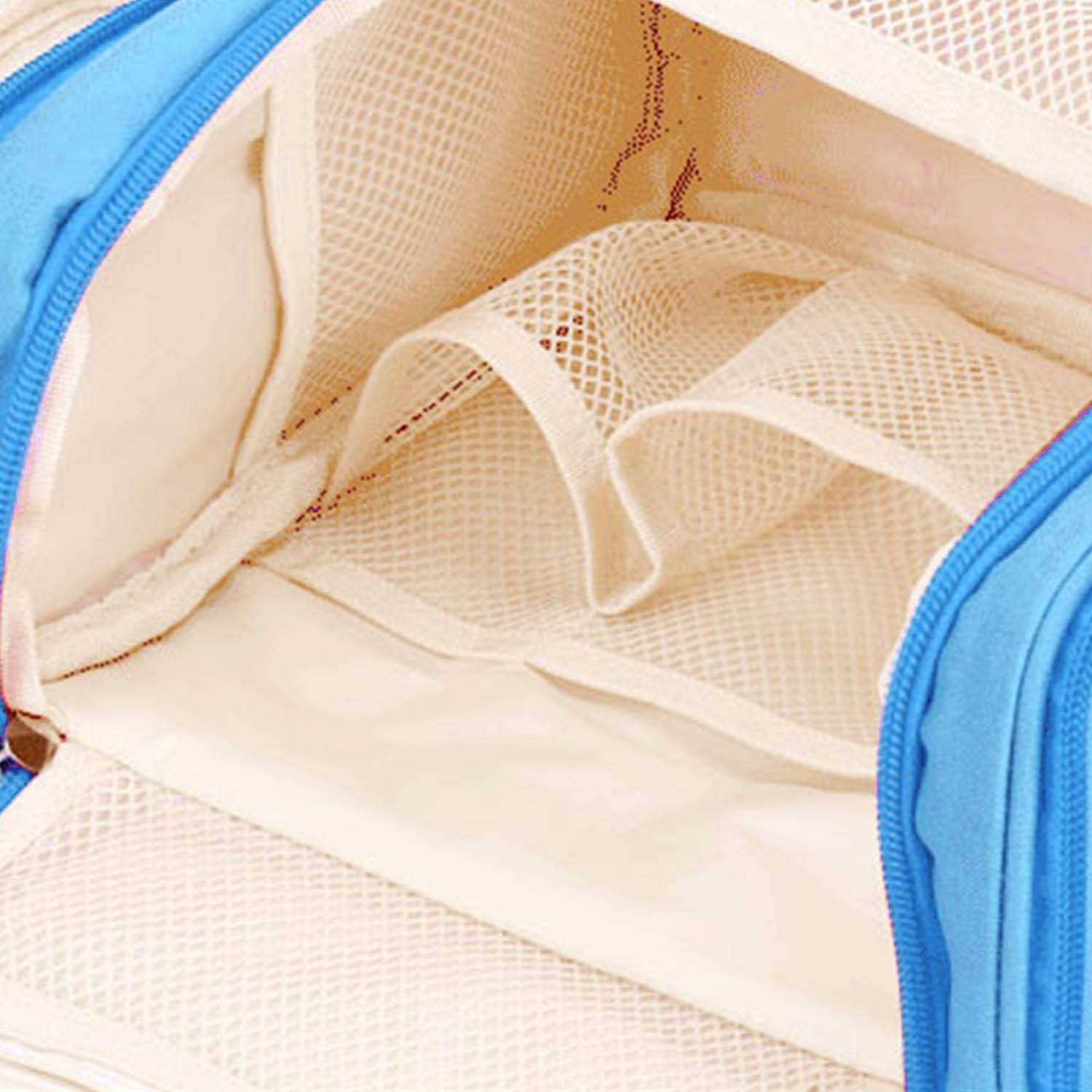 Waterproof Hanging Toiletry Travel Bag for Women - Portable Makeup & Cosmetics Organizer with Multiple Pockets (Baby Blue) - Perfect for Bathroom, Gym, Camping & Air Travel