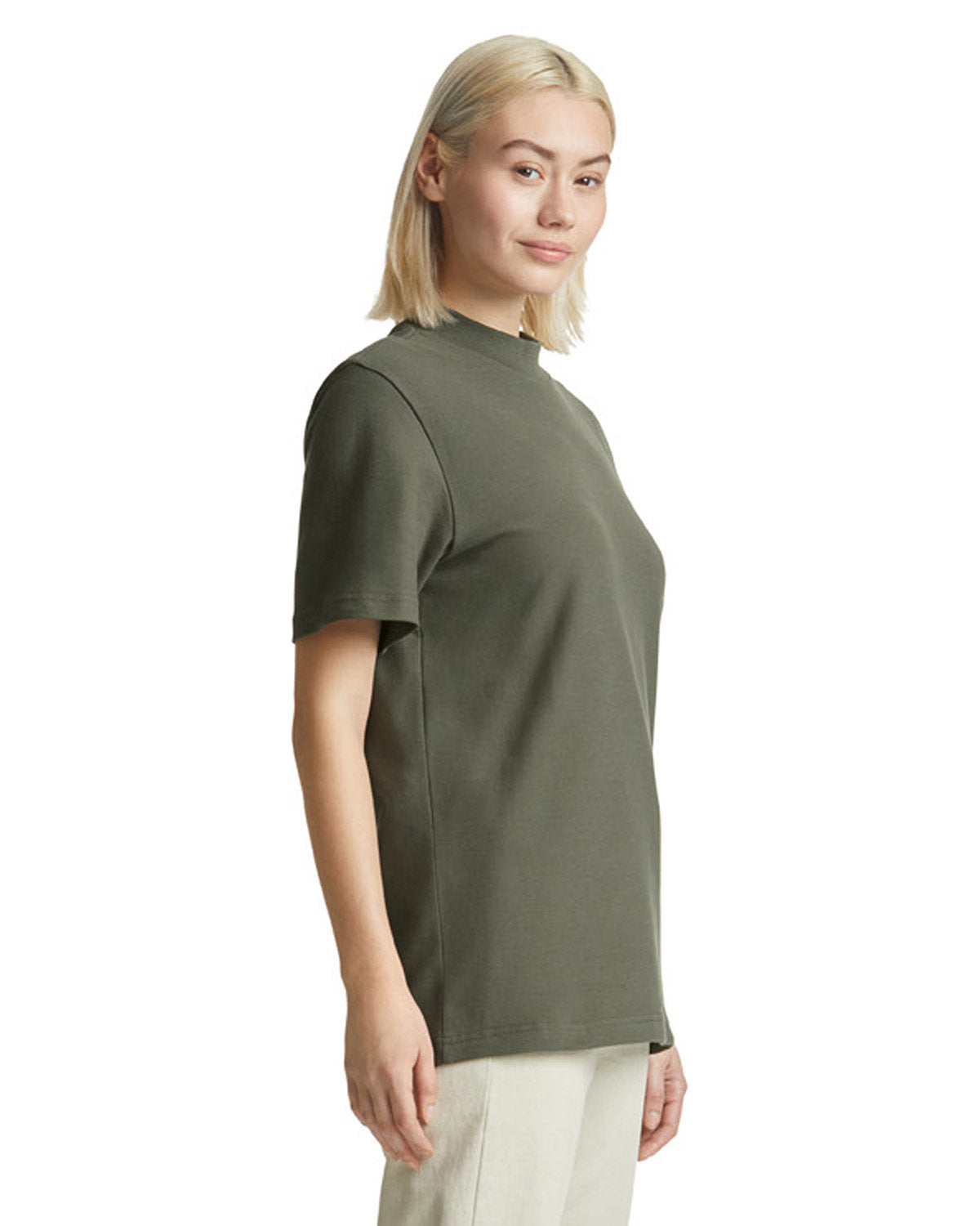 American Apparel 1PQ Unisex Mockneck Pique T-Shirt - Comfortable Cotton Crewneck Tee for Men & Women - Perfect for Casual Wear, Layering, and Everyday Outfits