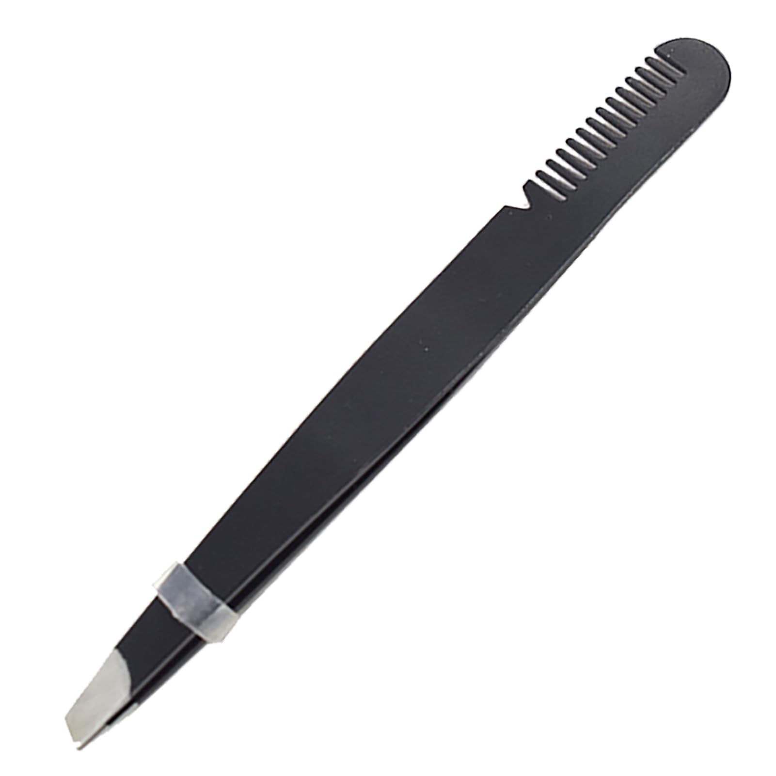 Professional Stainless Steel Eyebrow Tweezers with Comb - Double Ended Design for Precise Hair Removal, Lightweight & Compact - Perfect for Home, Travel & Salon Use