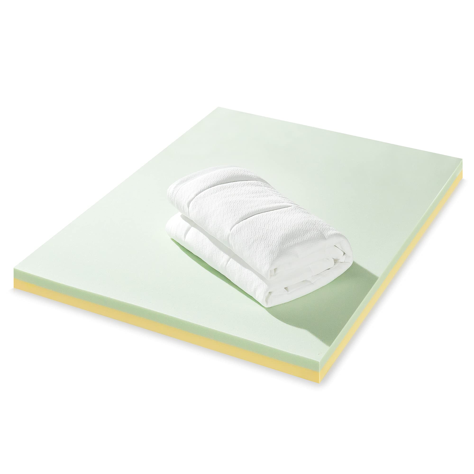 Zinus 2 Inch Cloud Memory Foam Mattress Topper - Quilted Plush with Green Tea Infusion, Full Size for Enhanced Comfort & Pressure Relief | Perfect for Back Pain Relief, Guest Beds & Dorm Rooms