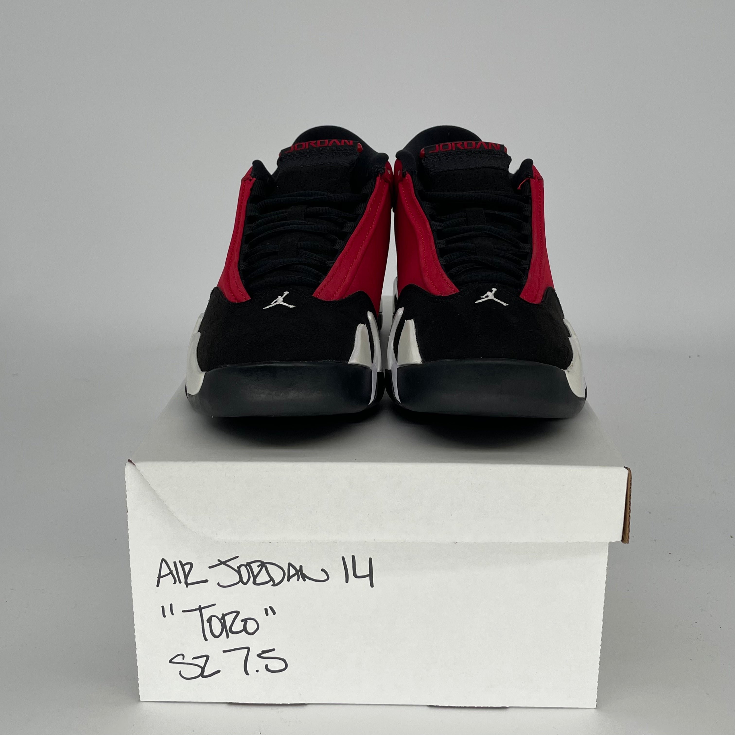 AIR JORDAN 14 Retro Toro Braid Basketball Shoes - Men's Size 7.5/Women's Size 9 - Style Code 487471-006 - Perfect for Streetwear & Court Performance